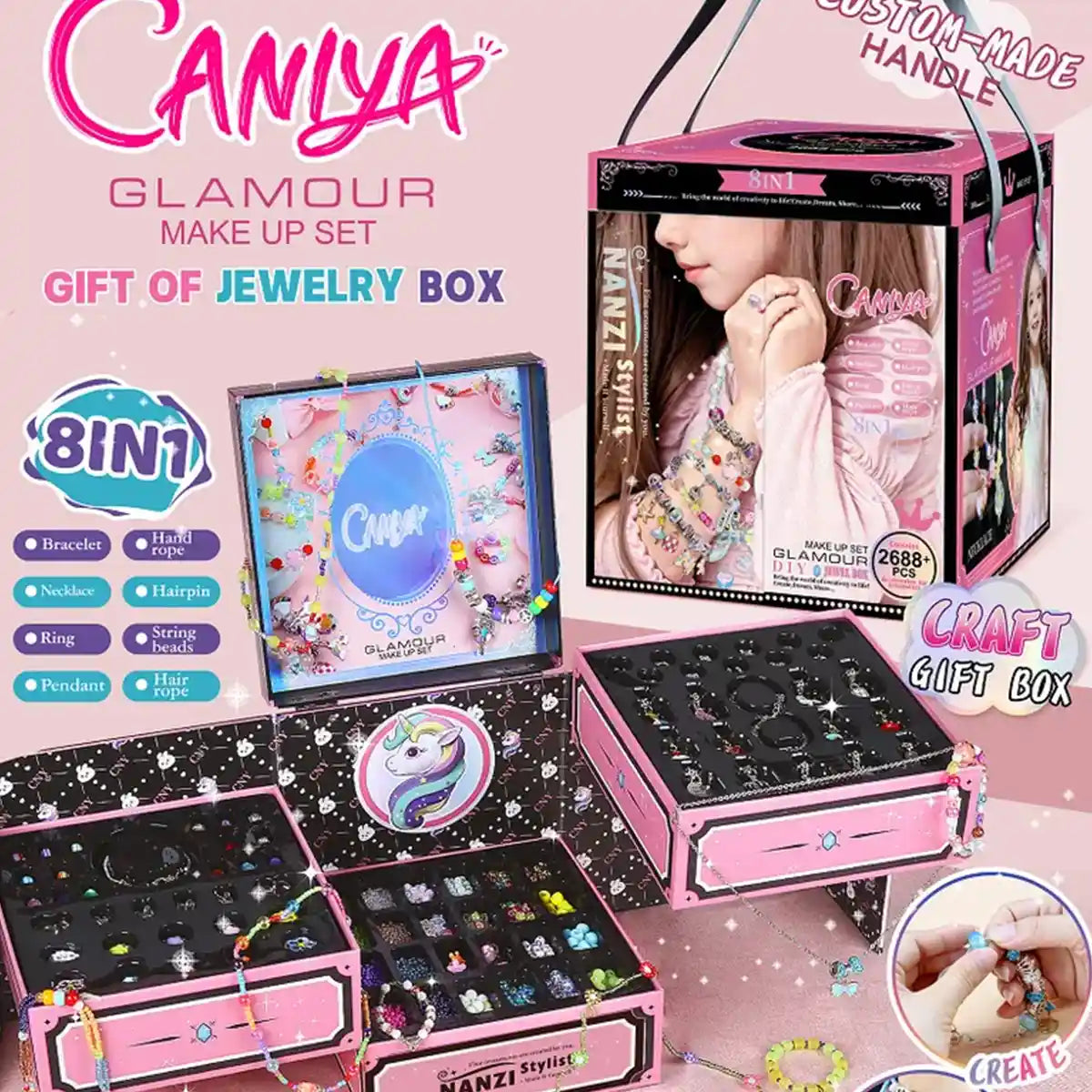 Caniya Multi-Purpose Diy Jewelry Box 8in1 Yrs6+