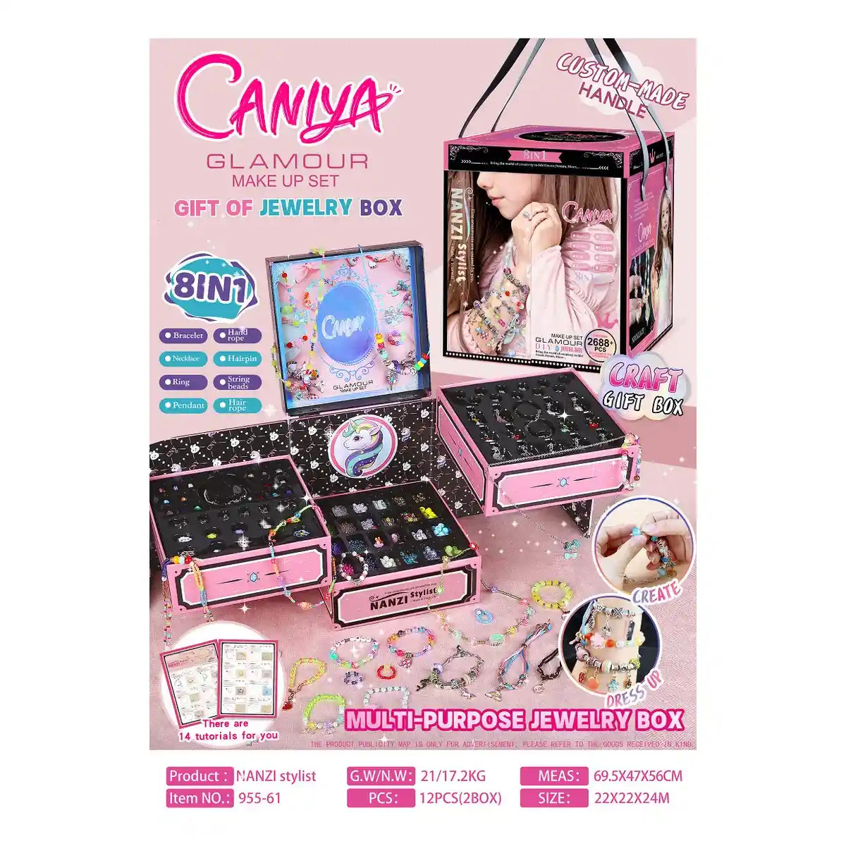 Caniya Multi-Purpose Diy Jewelry Box 8in1 Yrs6+
