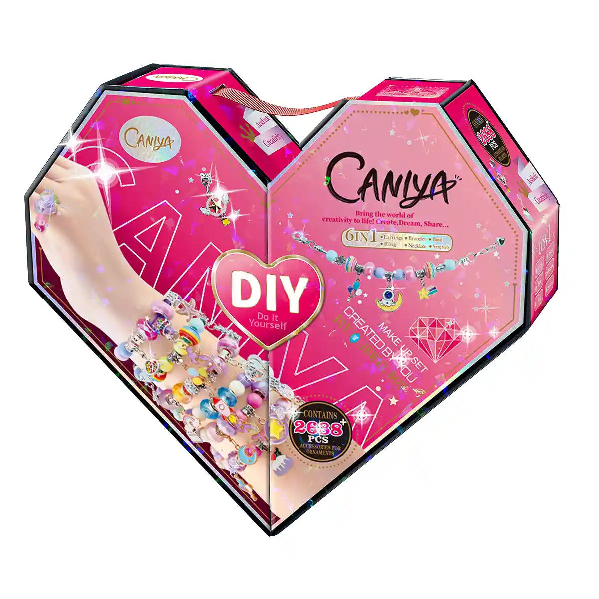 Caniya Diy Jewelry Box Heart-Shaped 6in1 yrs6+
