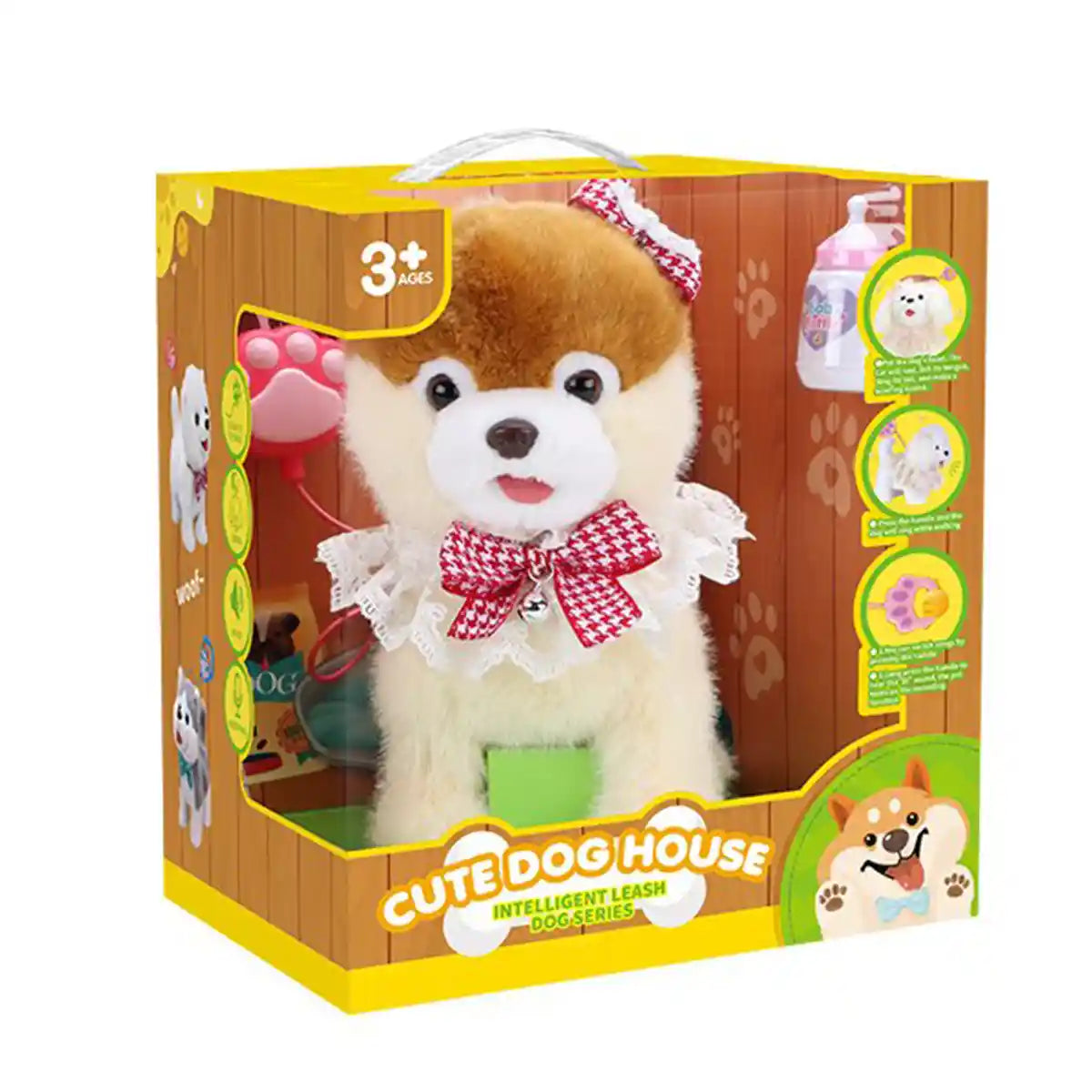 Interactive Plush Dog Puppy Toy With Bottle & Leash 3yrs+