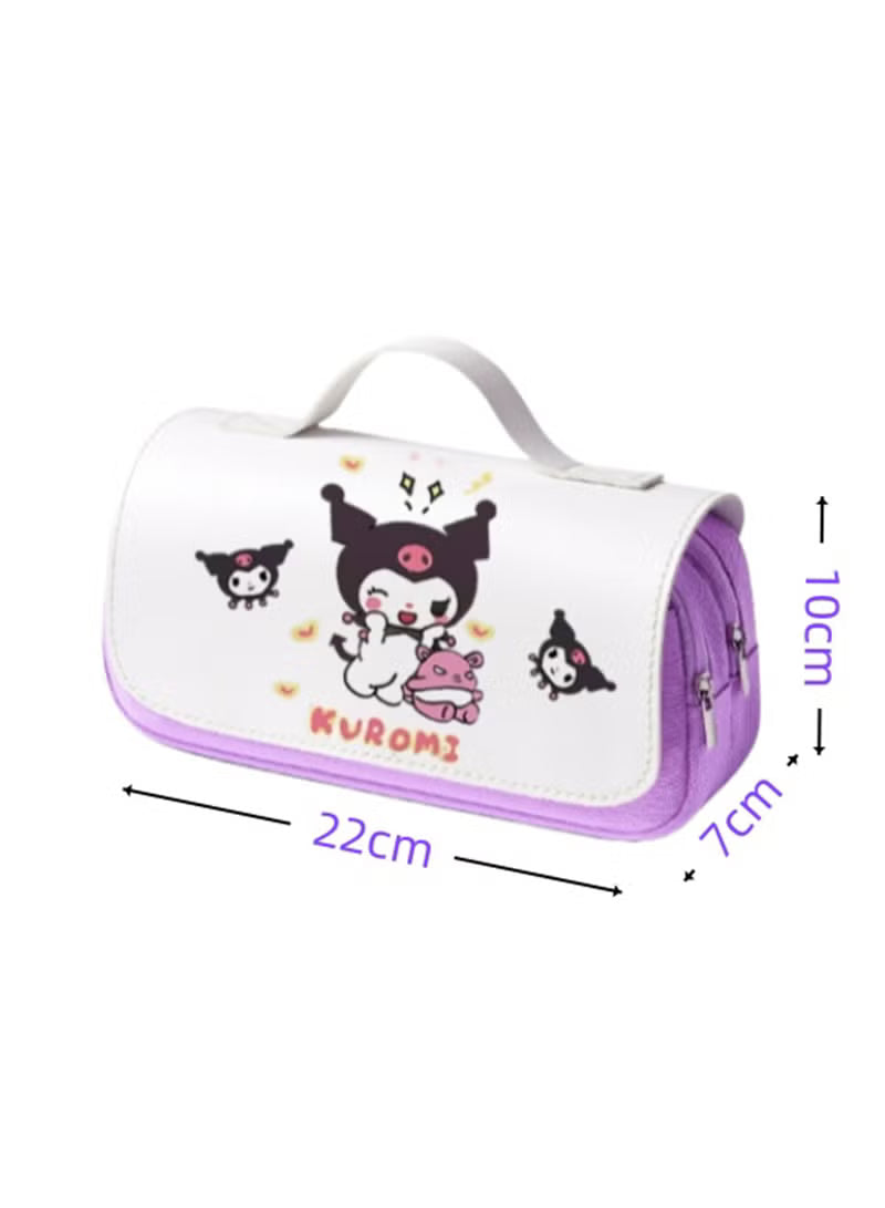 KUROMI 3 ZIPPER PENCIL CASE - Kiddy Zone