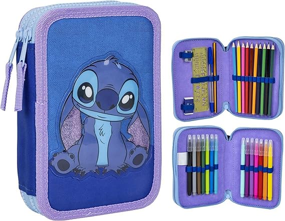 STITCH 3 ZIPPER PENCIL CASE - Kiddy Zone
