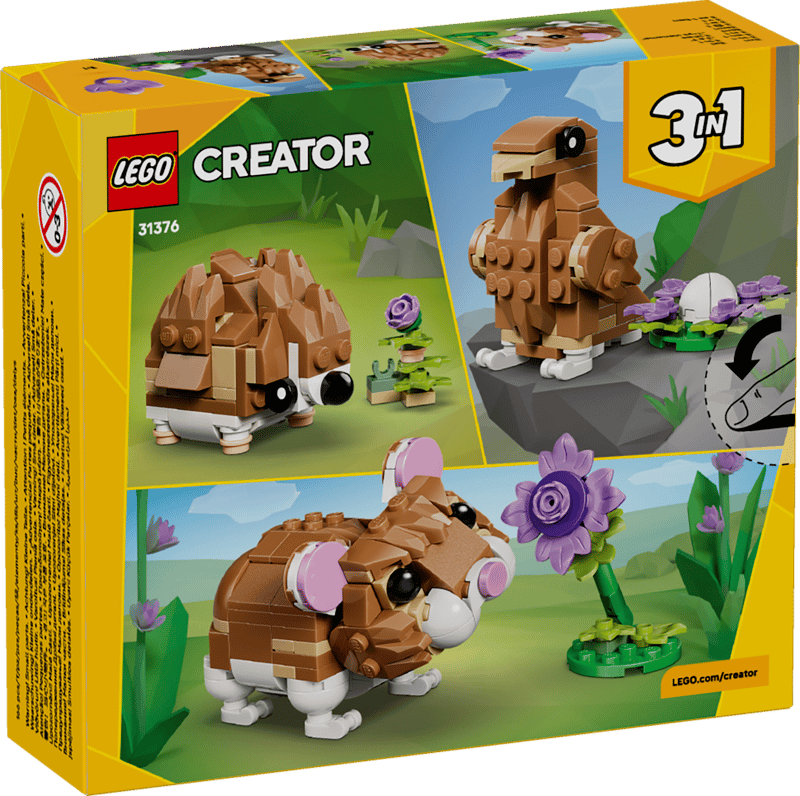 LEGO® Creator 3 in 1 Cute Hamster with a Flower Toy 31376