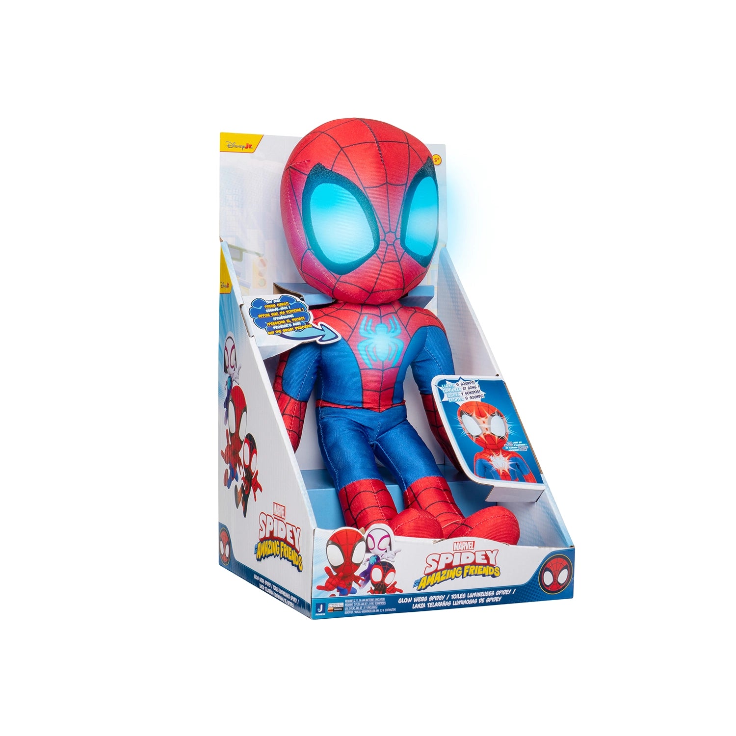 SPIDEY N FRIENDS FEAT PLUSH GLOW WEB B/O