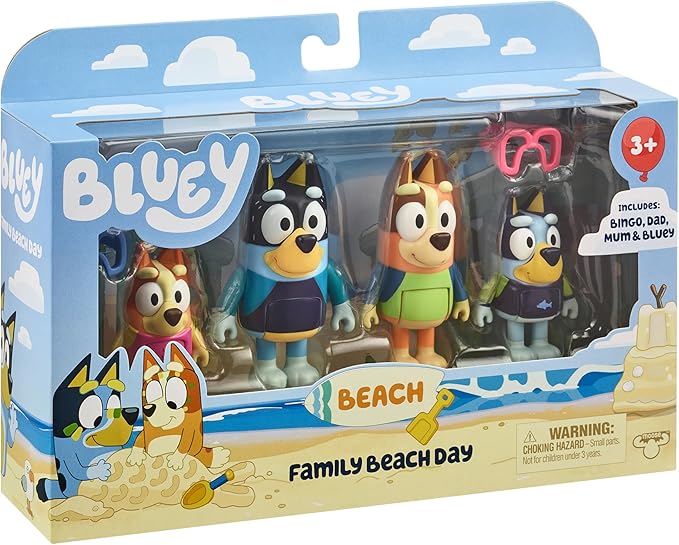 Bluey Beach Figure 4-Pack