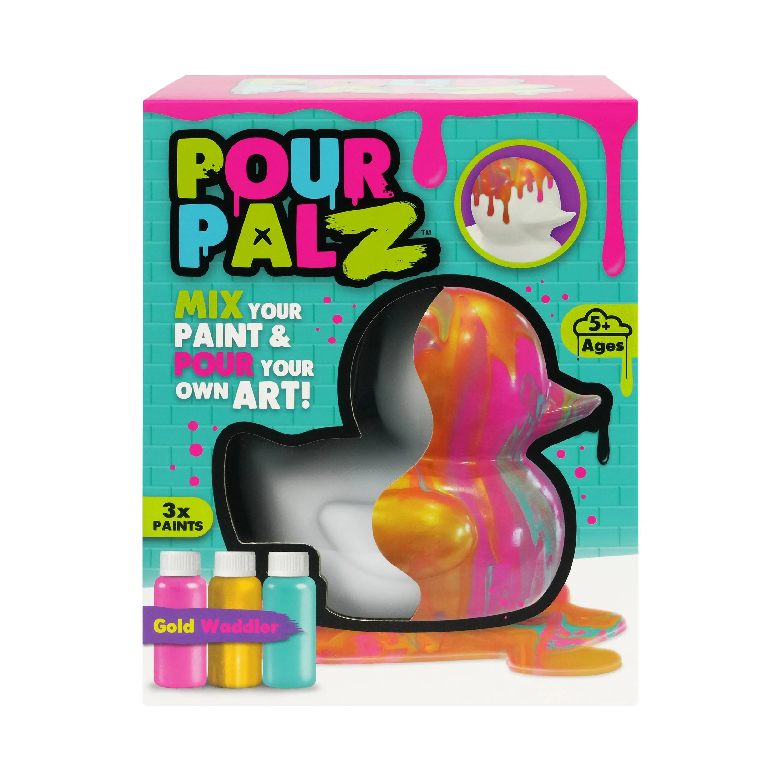 Pour Palz Rubber Duck Large Gold Waddler - 60ml - Kiddy Zone