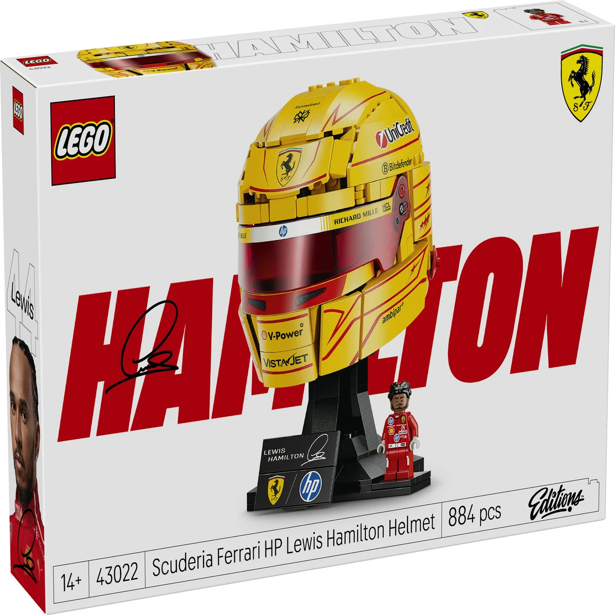 LEGO SPECIAL EDITION Scuderia Ferrari HP Lewis Hamilton Helmet 43022 V29 14+