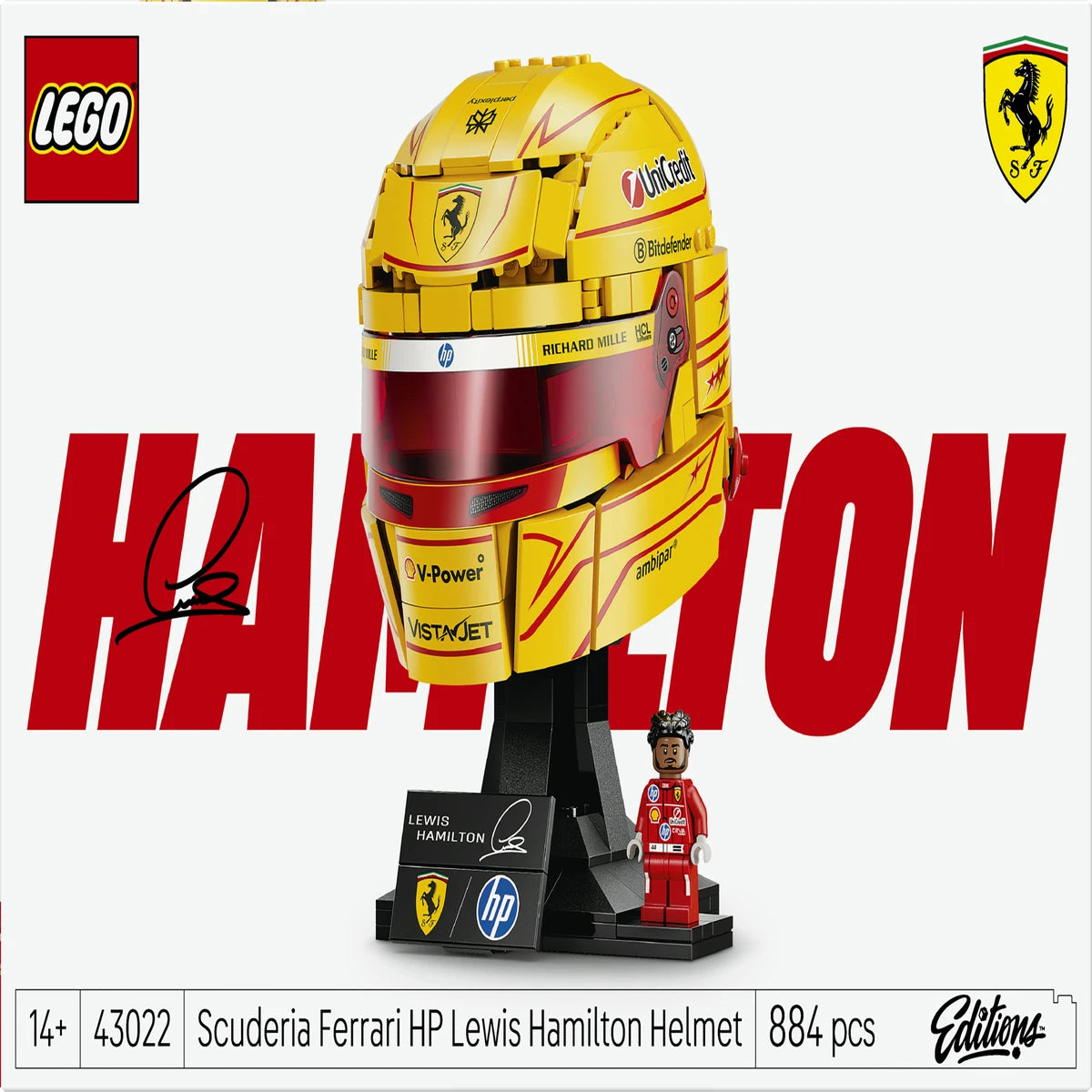 LEGO SPECIAL EDITION Scuderia Ferrari HP Lewis Hamilton Helmet 43022 V29 14+