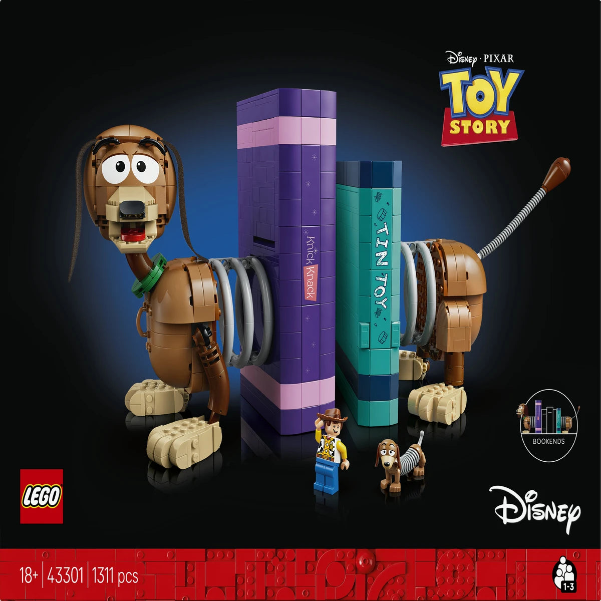 LEGO DISNEY PIXAR TOY STORY SLINKY DOG BOOKENDS V29 43301 18+