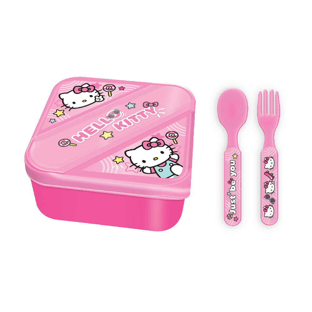 Hello Kitty  Lunch Box With Cutlery