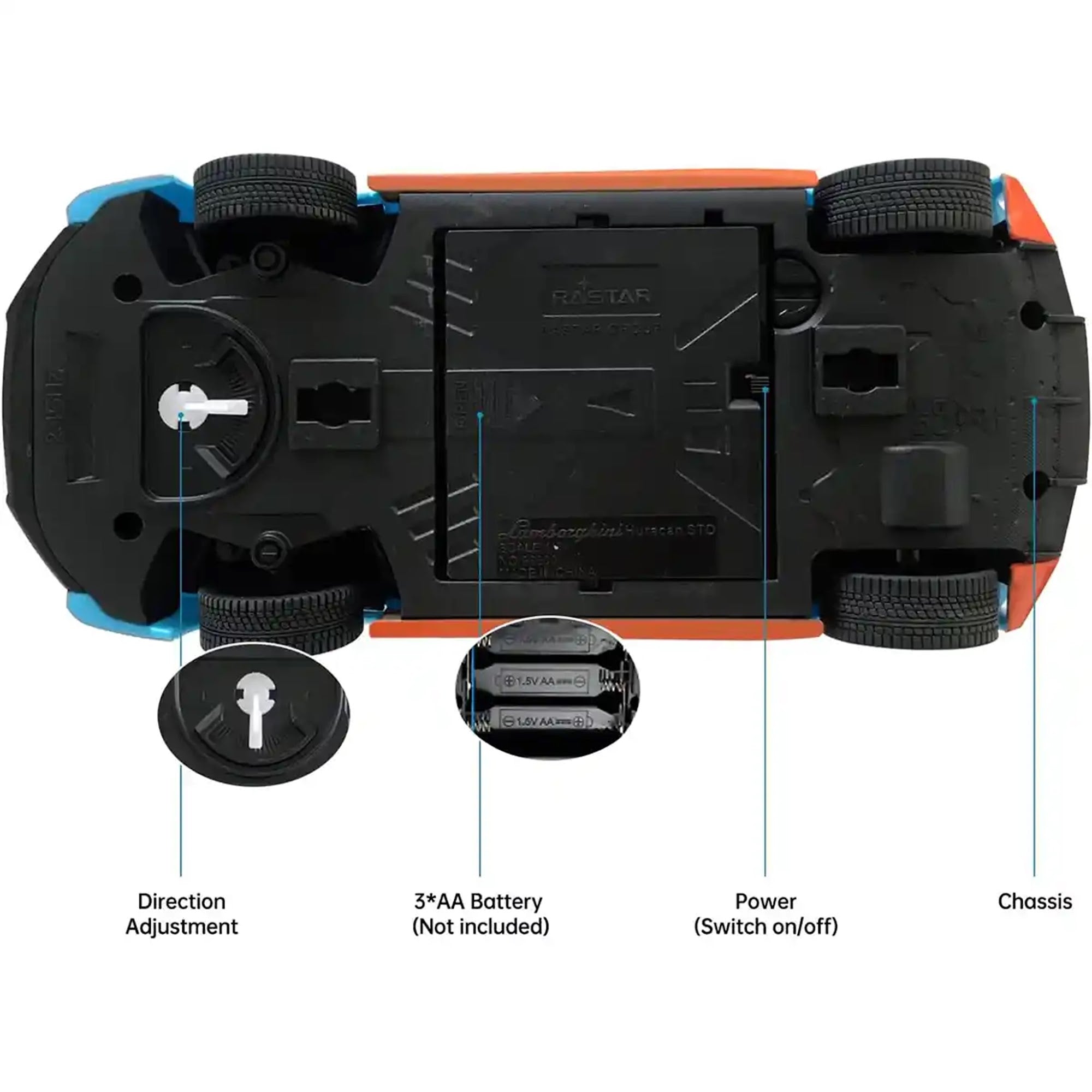 RASTAR R/C 1:24 Lamborghini Huracan STO - Blue