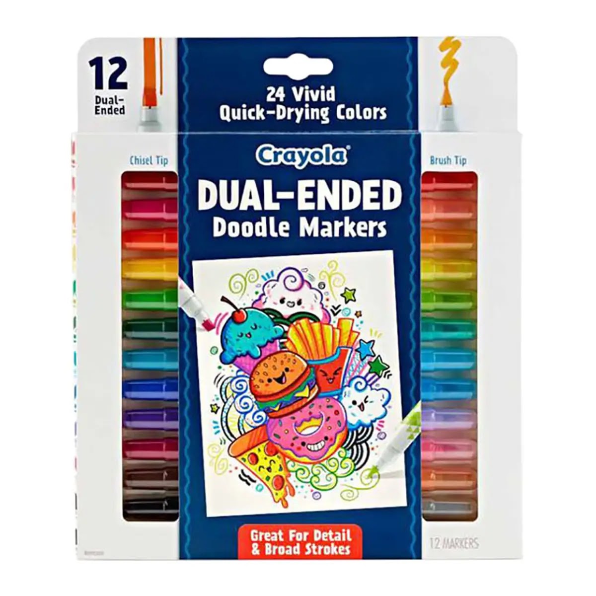 12 Ct Dual-Ended Doodle Markers - Kiddy Zone