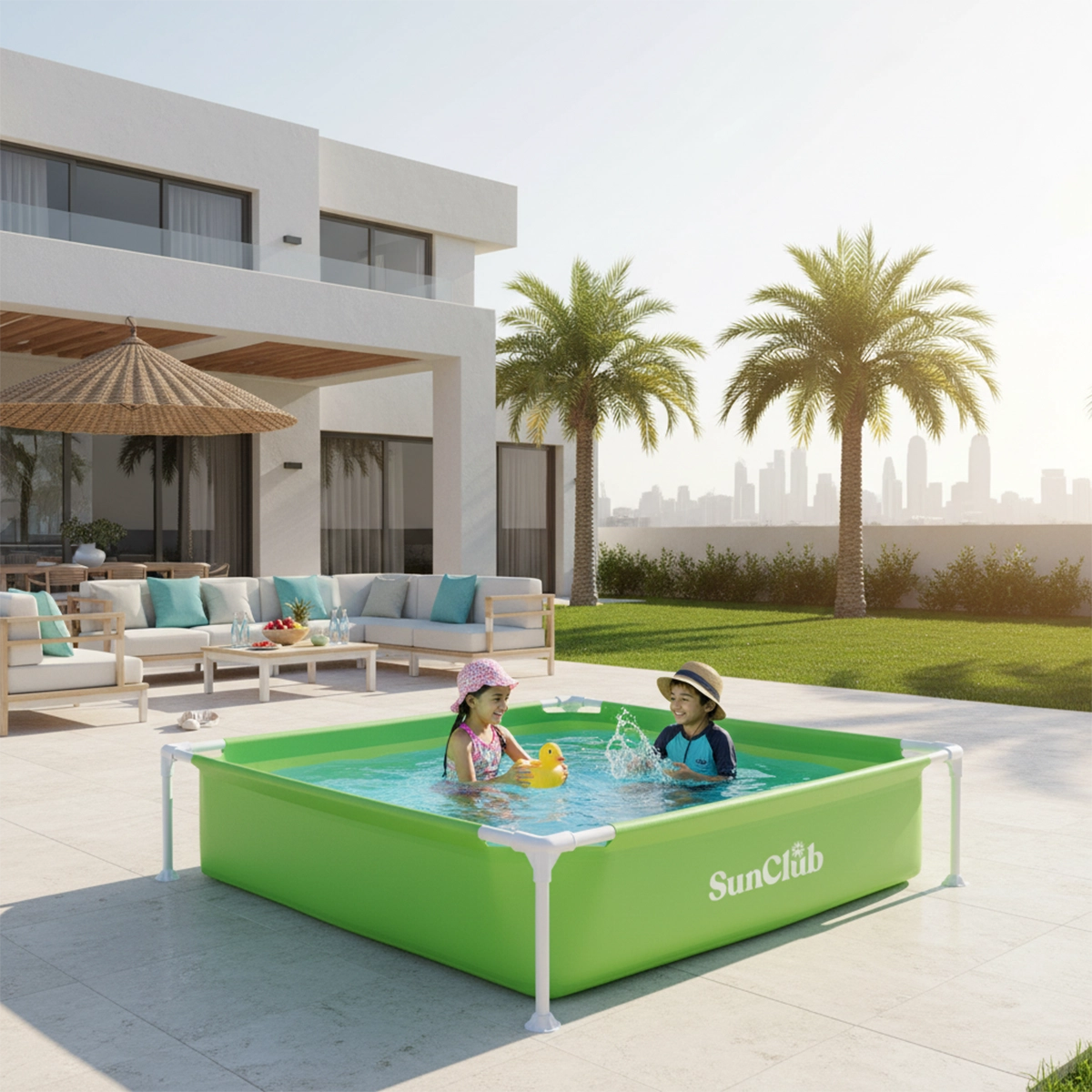 Kids Frame Pool(Green)-122cmX122cmX33cm
