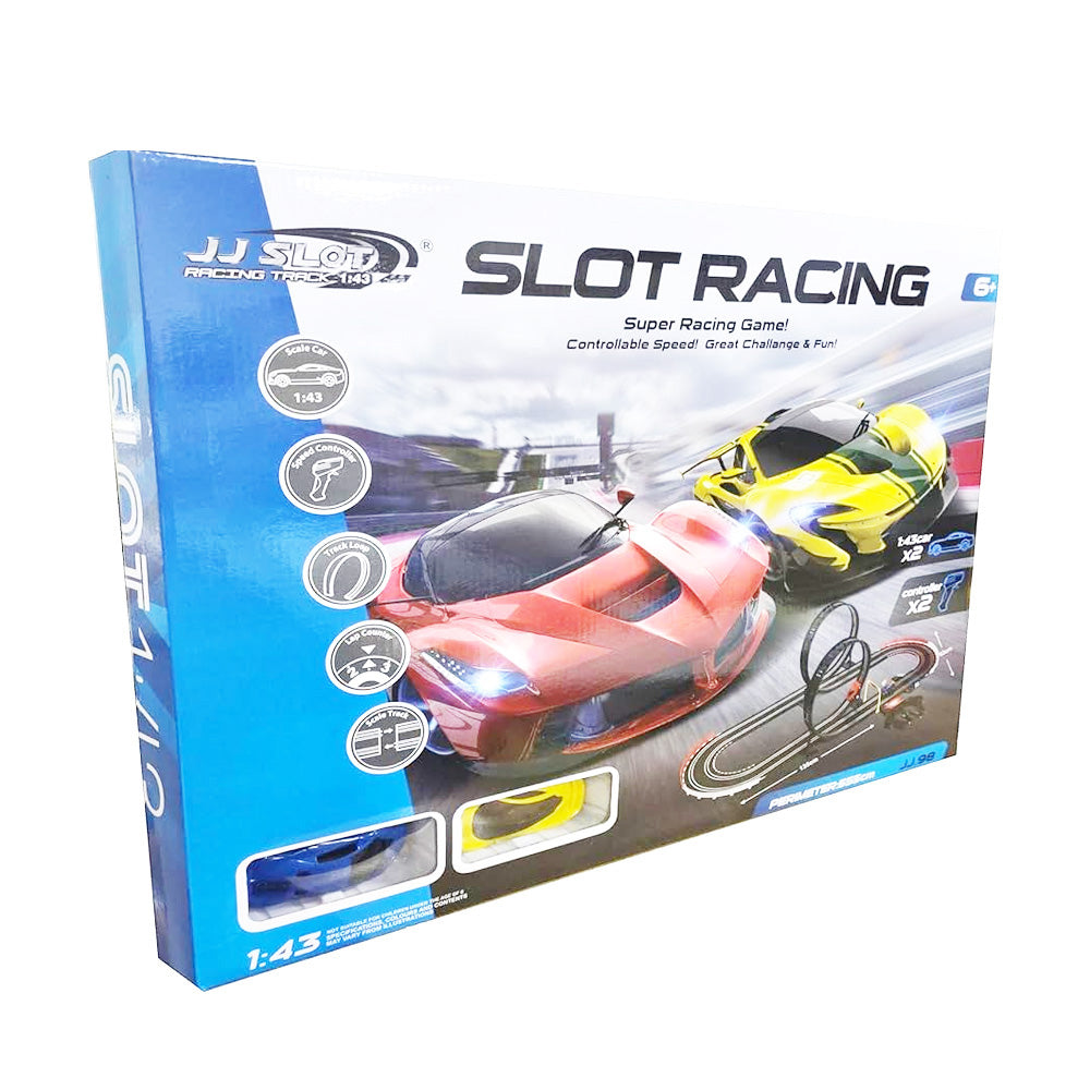 JJ  SLOT RACING TRACK 1:43 SCALE & 440cm PERIMETER 6YRS+ - Kiddy Zone