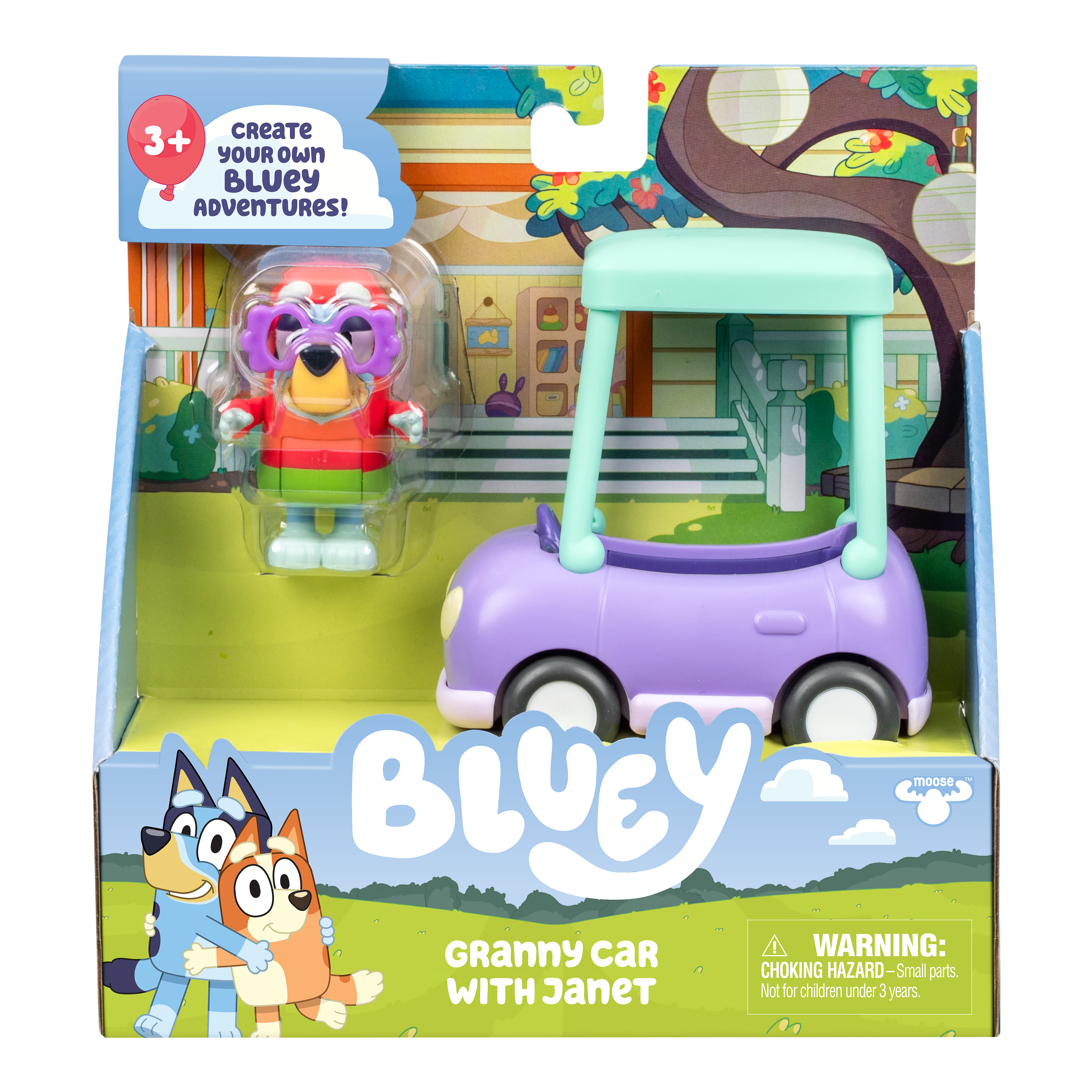 Bluey Basic Vehicle Granny Car & Janet - packaging