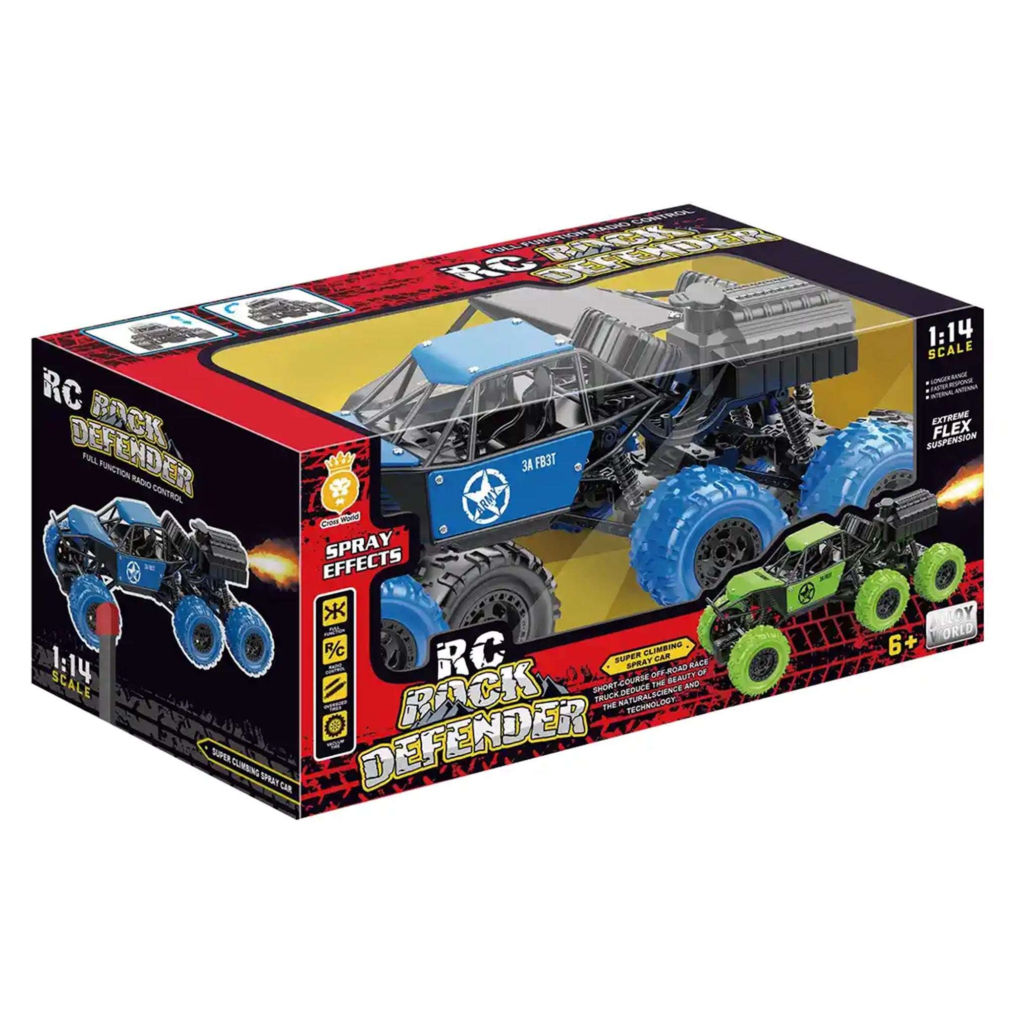HIGH SPEED SIX WHEELED R/C CAR BLUE 6YRS+