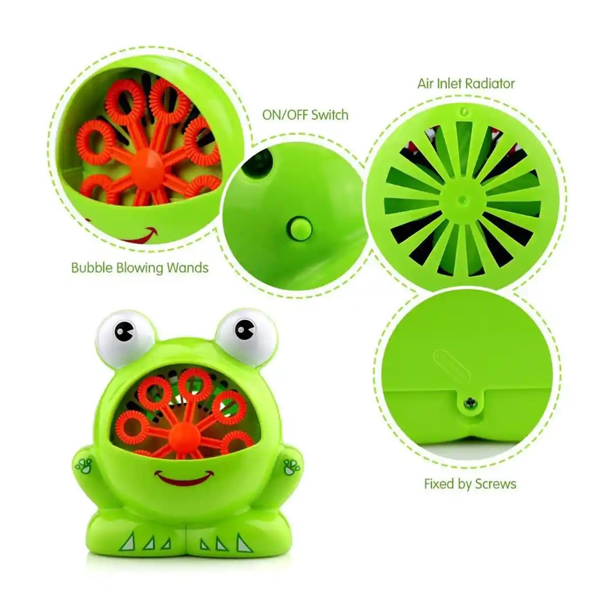 ELECTRIC HAND OPERATED FUN FROG  BUBBLE MACHINE 3YRS+ - Kiddy Zone