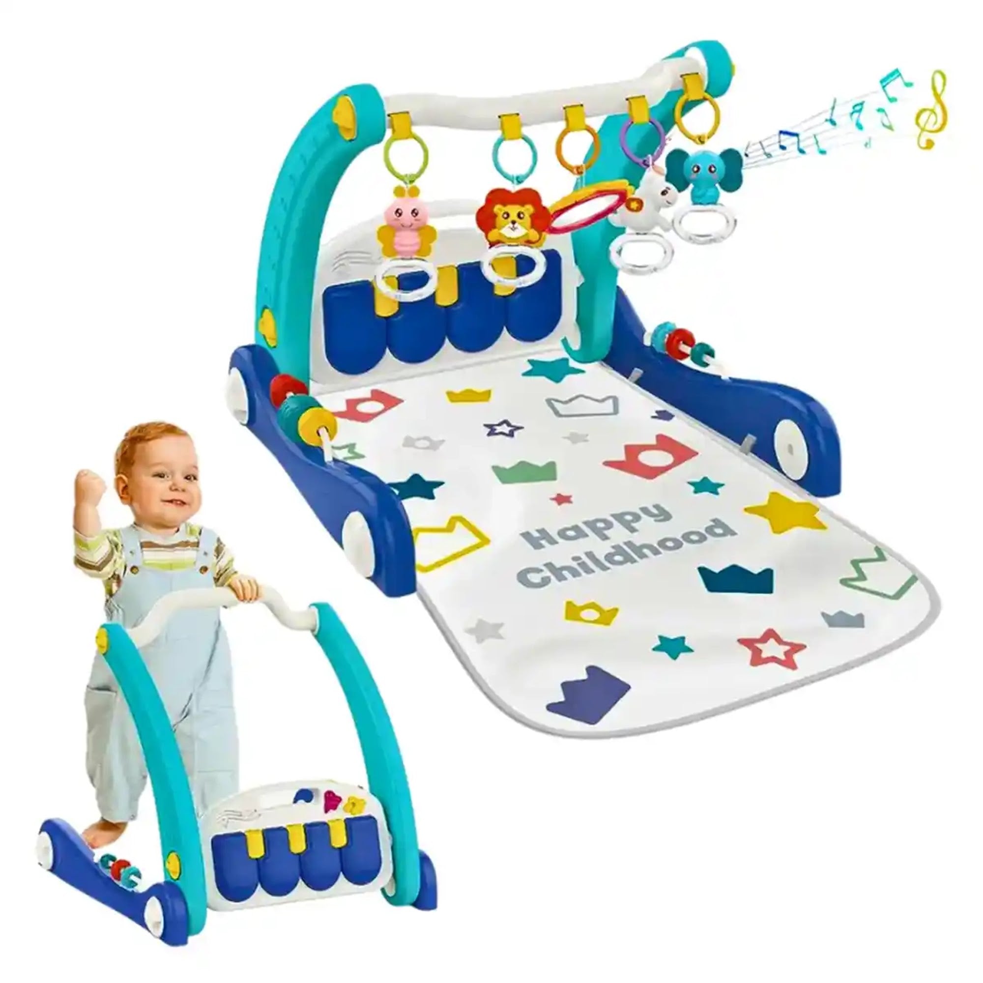 2 IN 1 PIANO RACK & WALKER 0M+ BLUE