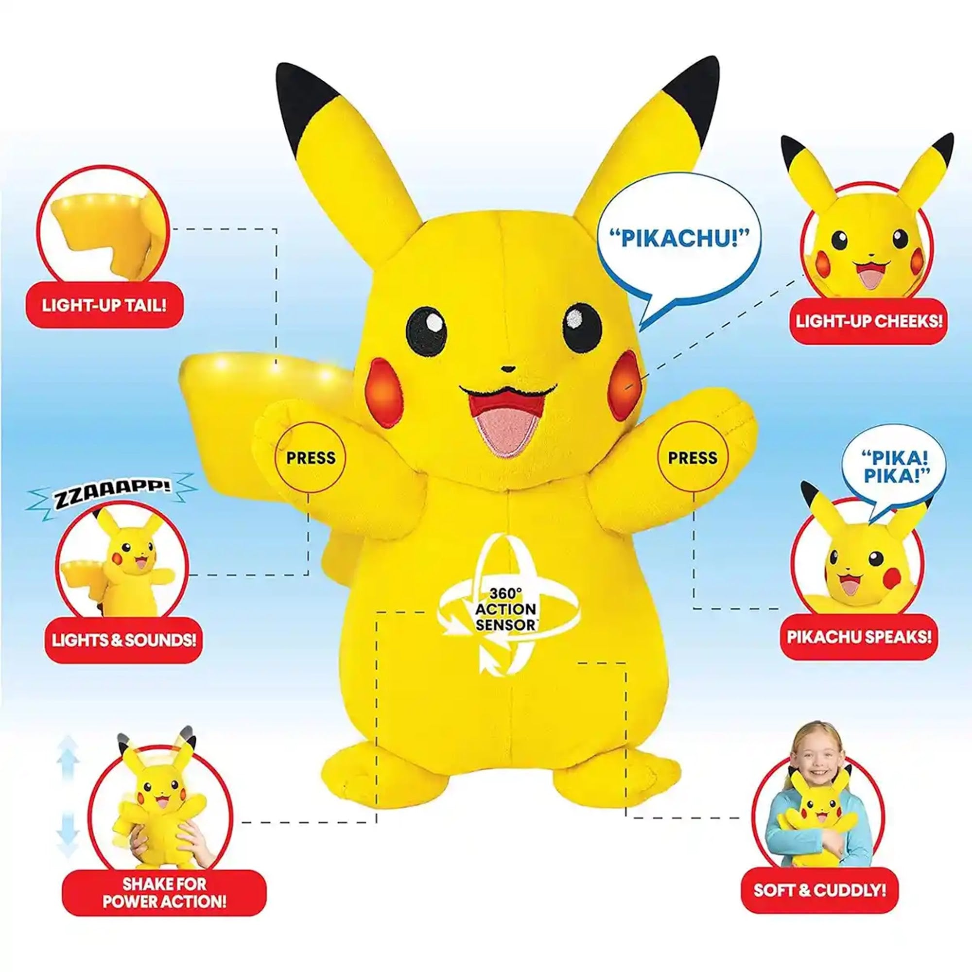 POKEMON PLUSH POWER ACTION PIKACHU B/O