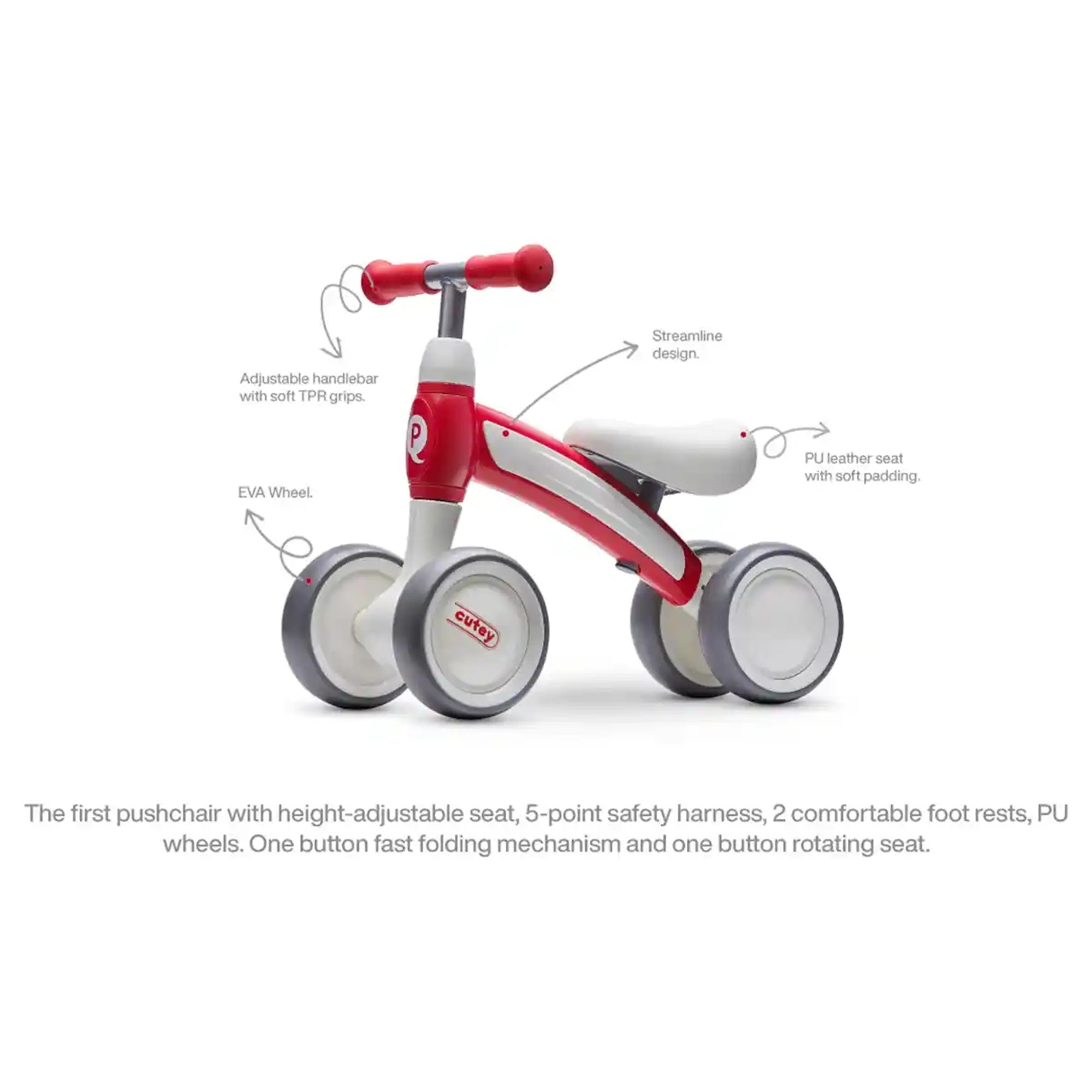 QPLAY CUTEY baby walker pink