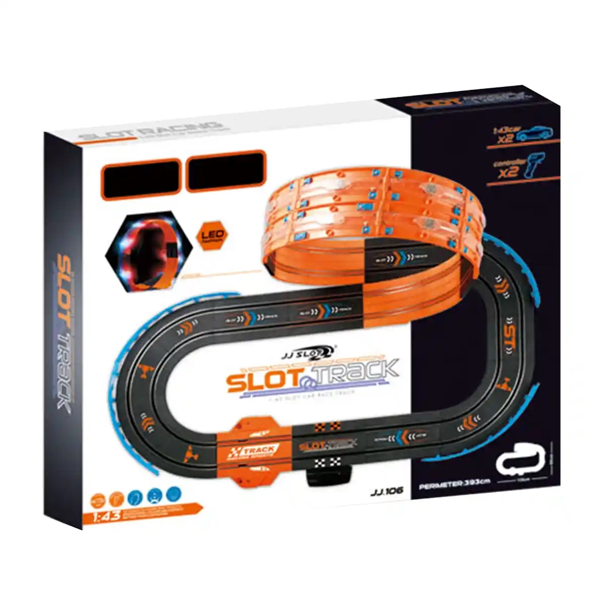 1:43 Slot Racing Track with LED lights 6yrs+