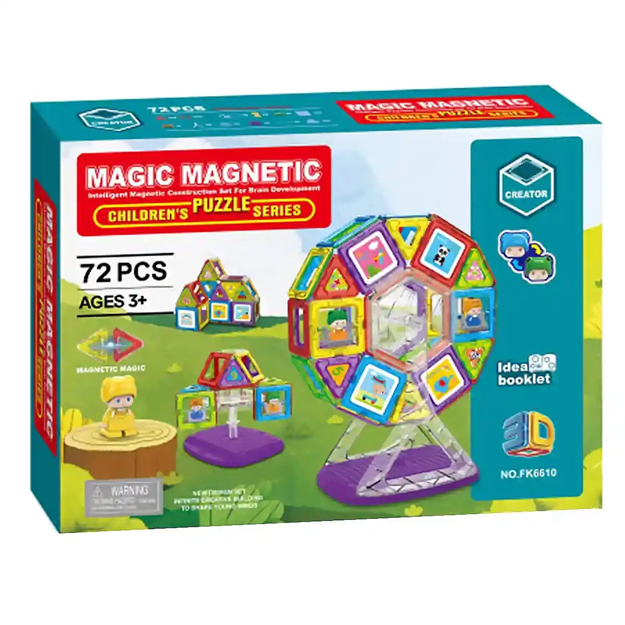 MAGNETIC BUILDING BLOCKS 72PCS 3YRS+