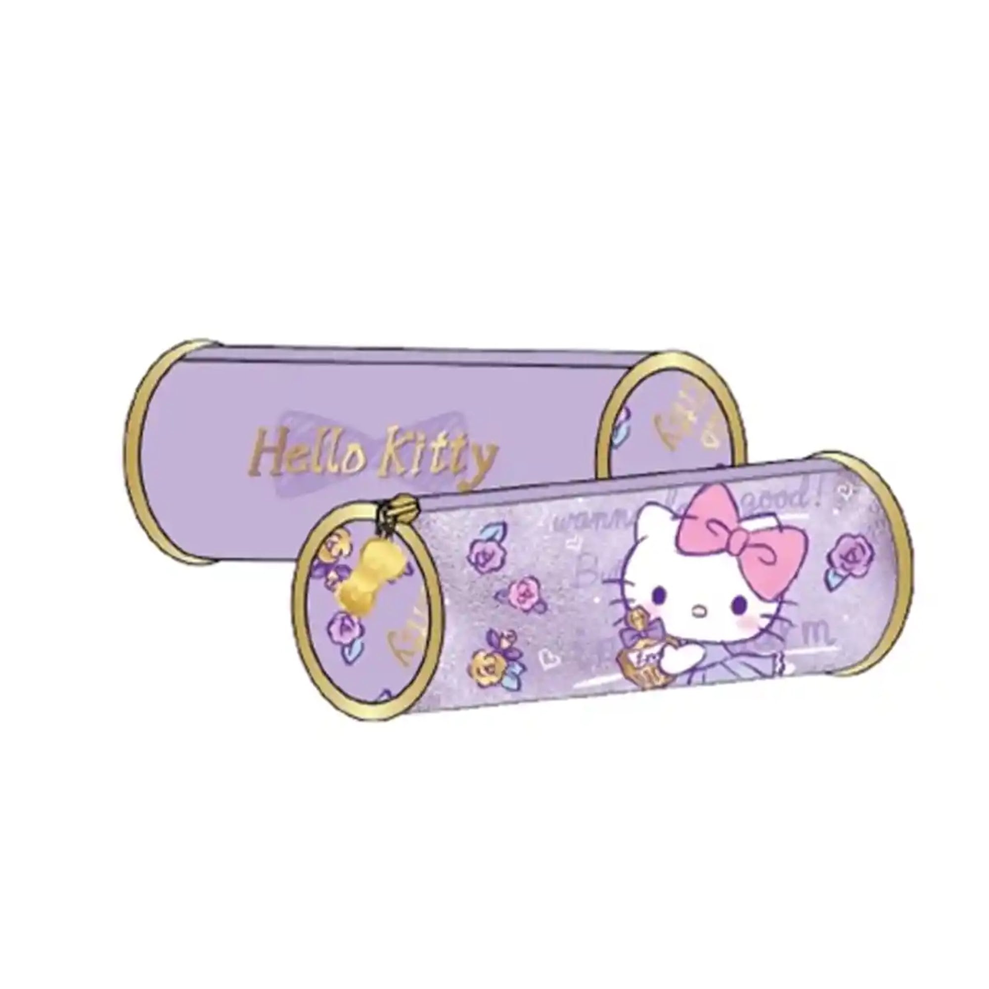 HELLO KITTY Trolley Bag 2 Main Compartments and 2 Side Pockets 16" W/ LUNCH BAG&PENCIL CASE - Kiddy Zone