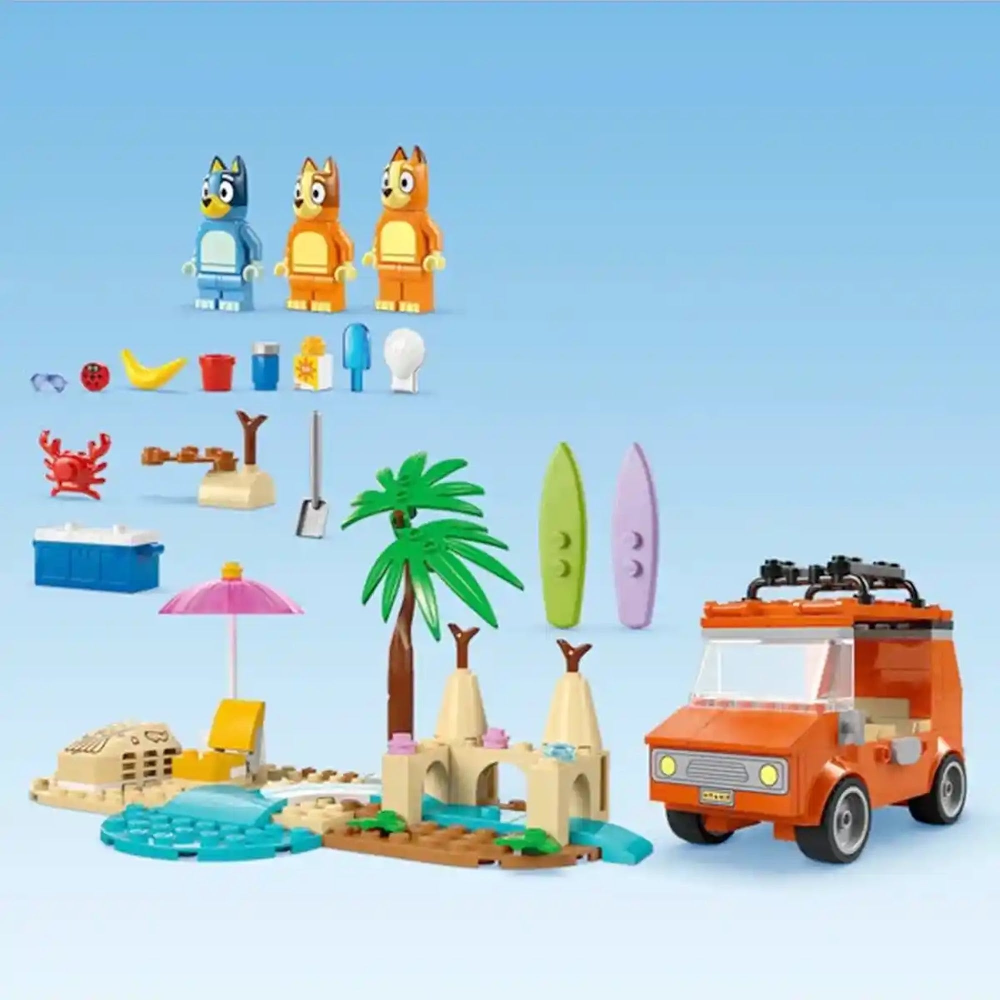 LEGO-Bluey 11202 Bluey's Beach & Family Car Trip - Kiddy Zone