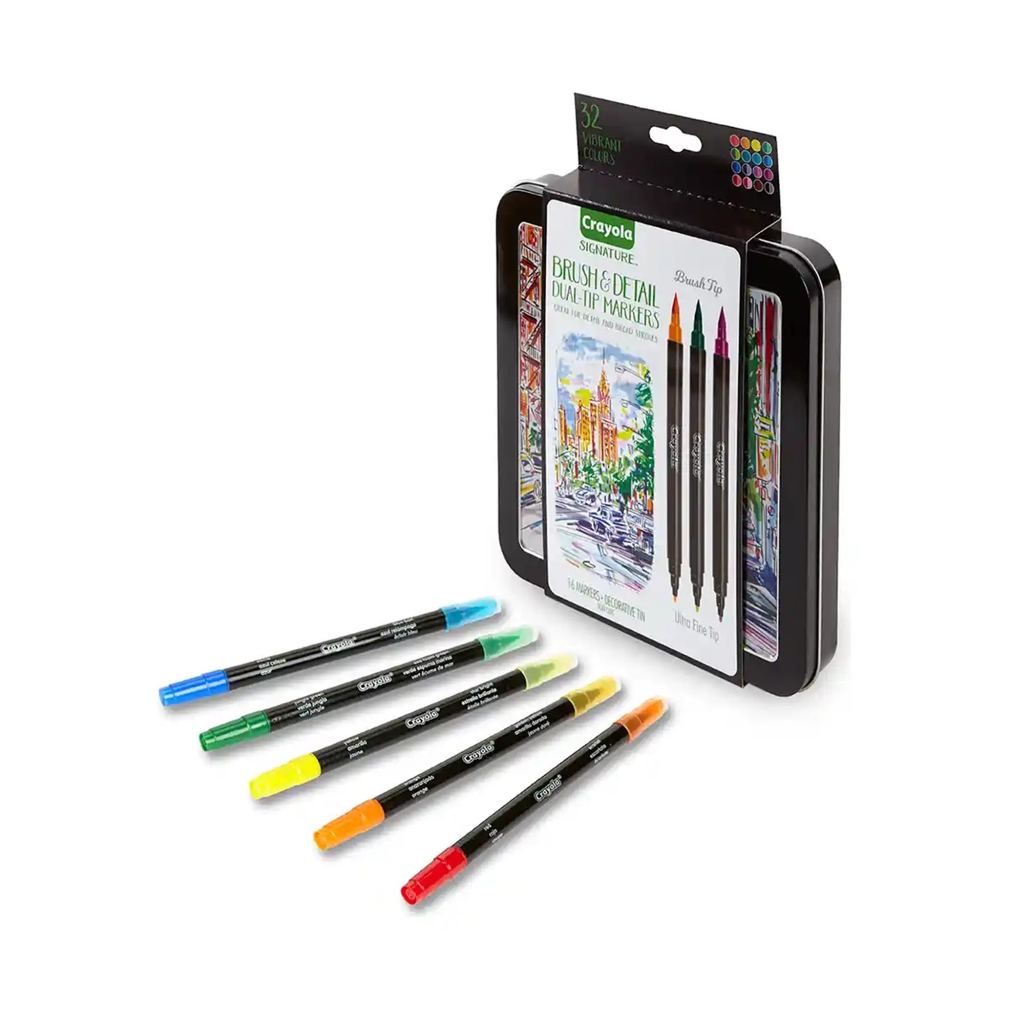 Signature, 16 ct. Brush & Detail Dual-Tip Markers - Kiddy Zone