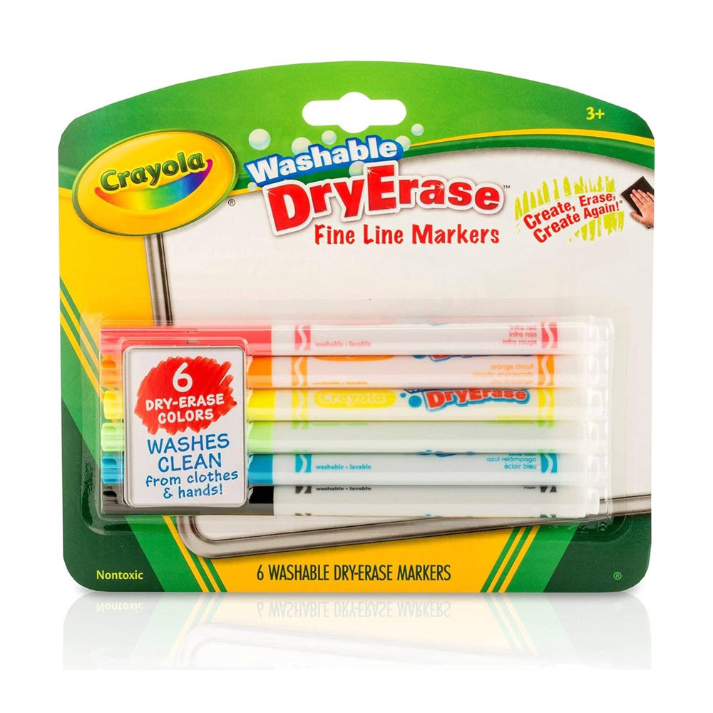 6 ct. Dry-Erase Fine Line Washable Markers