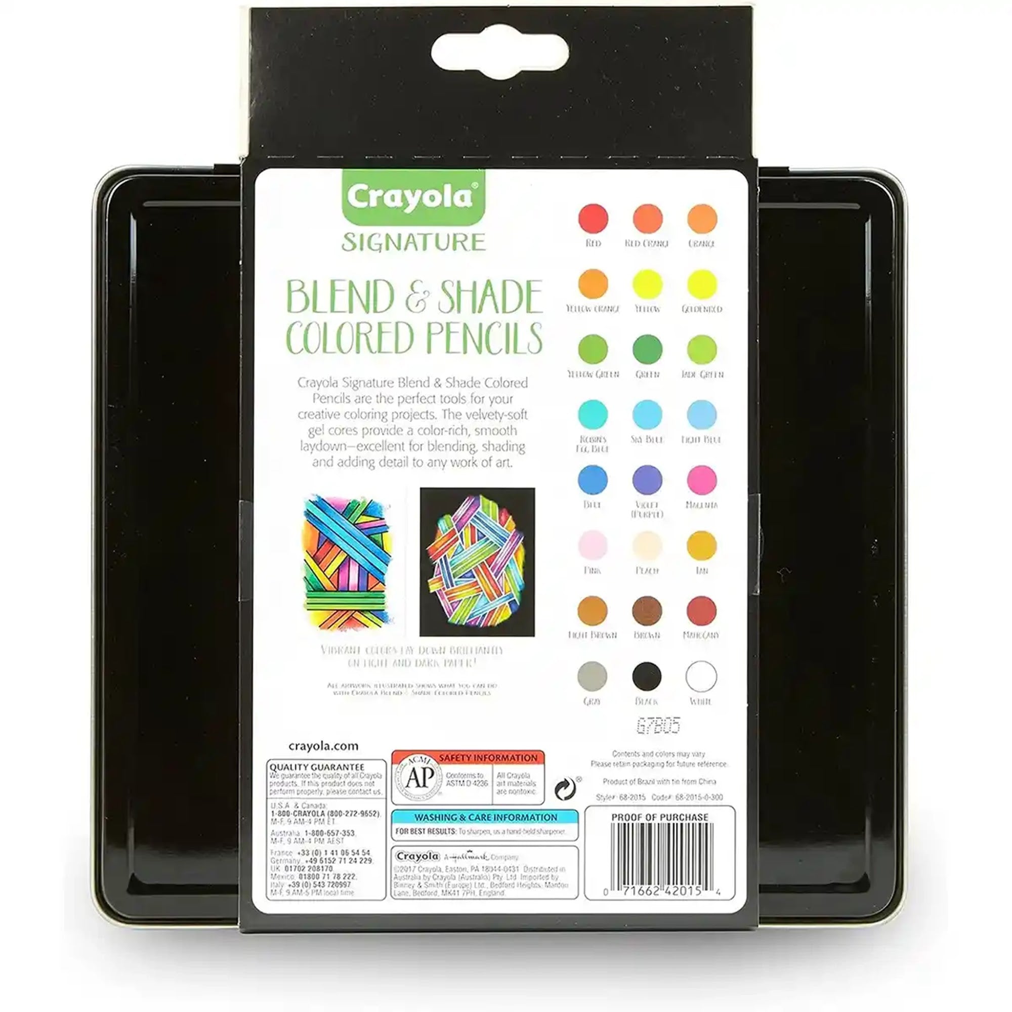 Crayola Signature, 24 ct. Blend & Shade Colored Pencils w/Tin - Kiddy Zone
