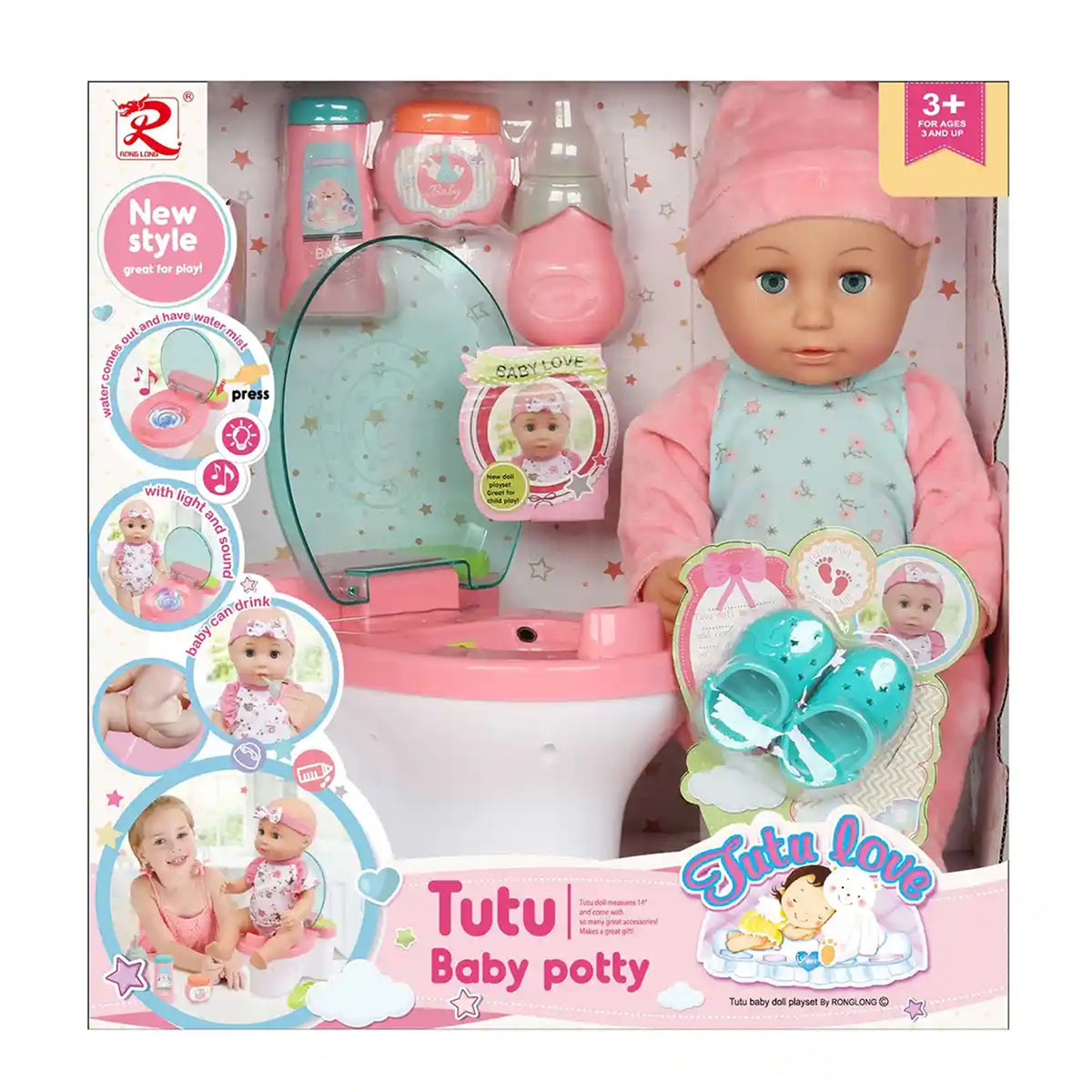 Tutu Baby Potty 14 inch Doll w/ acc, pink