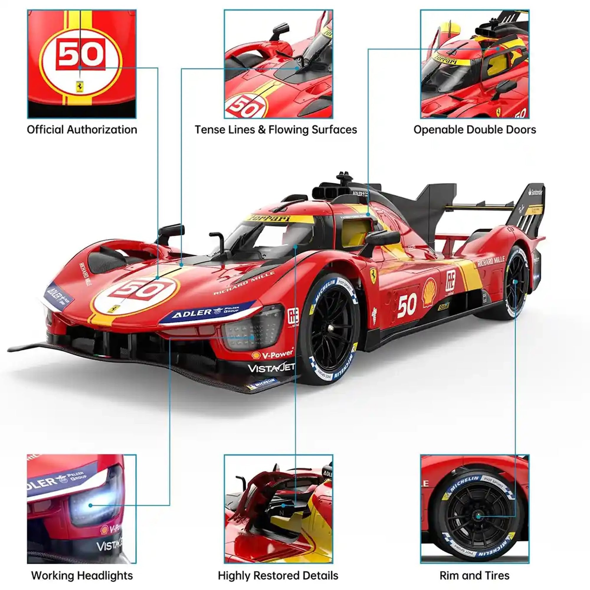 RASTAR R/C 1:14 Ferrari 499P - Red - Kiddy Zone