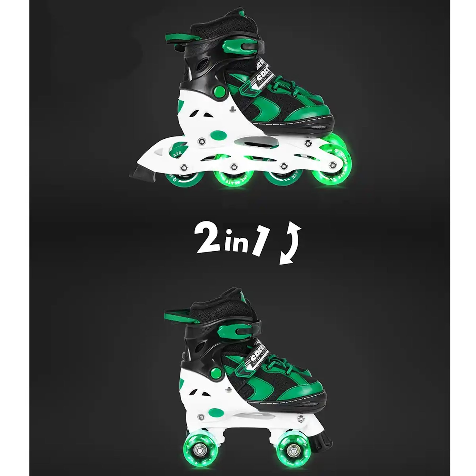 QPLAY INLINE 2in1 Skates (S) green