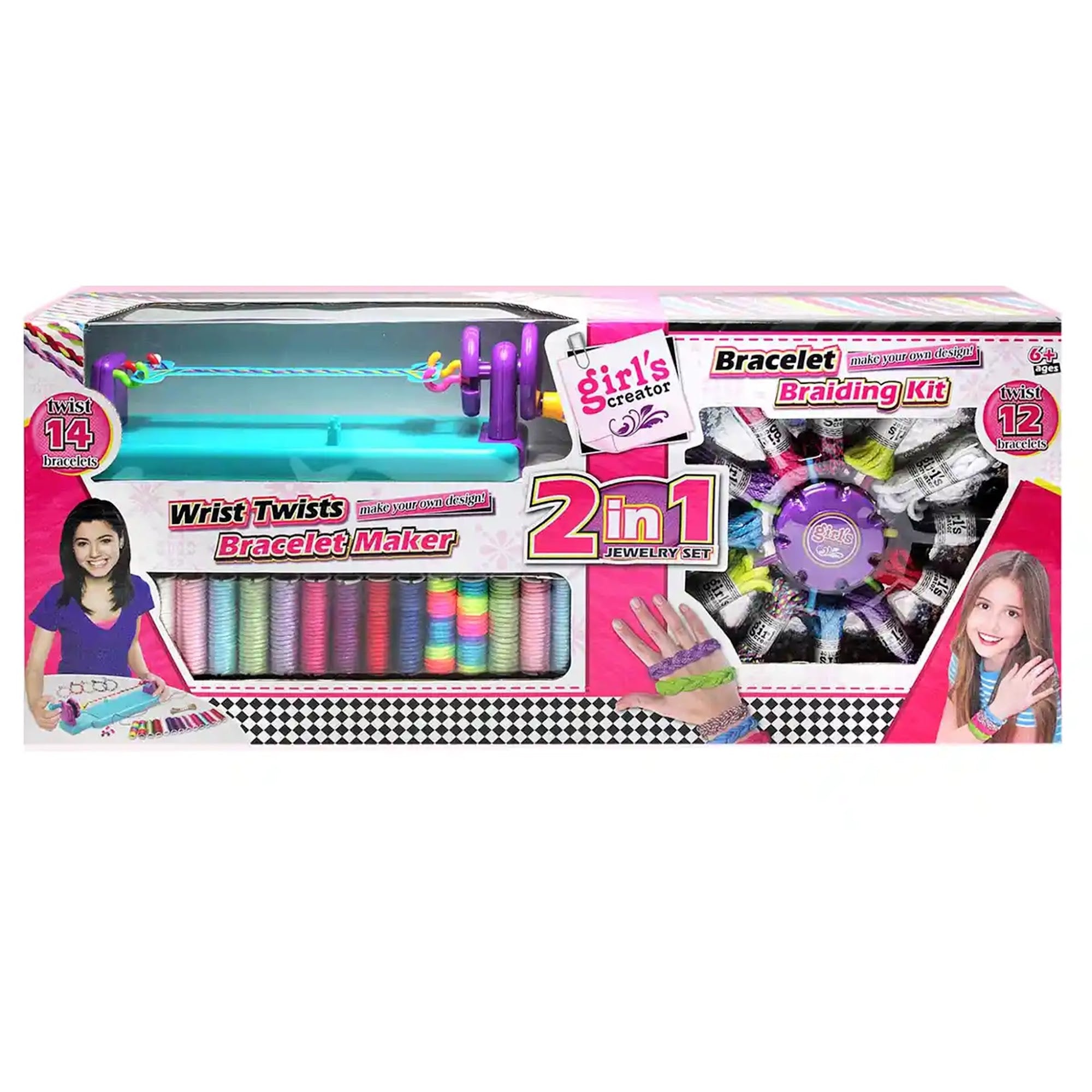 2 IN 1 BRAIDING SET BRACELET MAKER 6YRS+ - Kiddy Zone