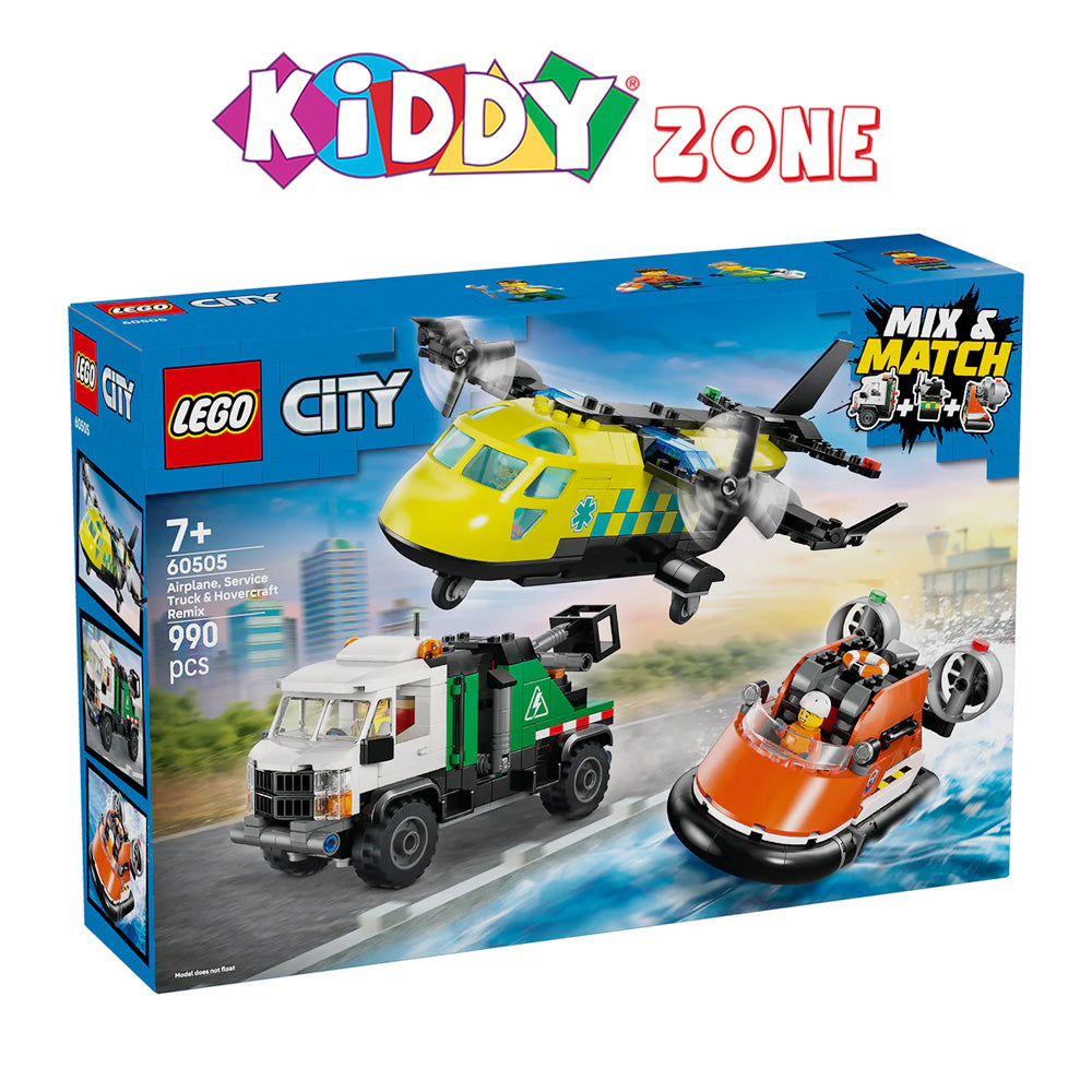 LEGOÃÂ® City Airplane, Service Truck & Hovercraft Remix 60505