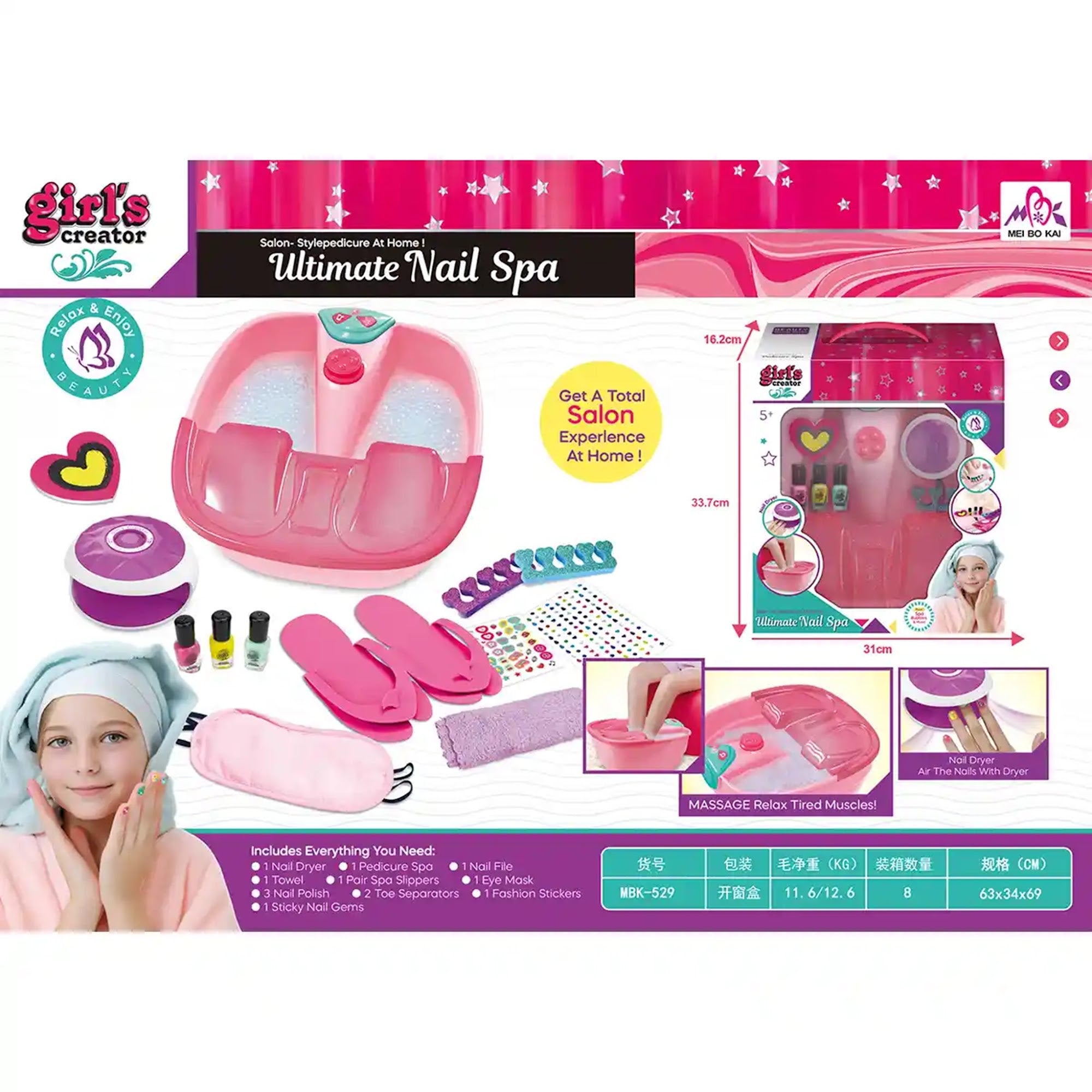 FOOT WASH BASIN NAIL ART SET 5YRS+ - Kiddy Zone