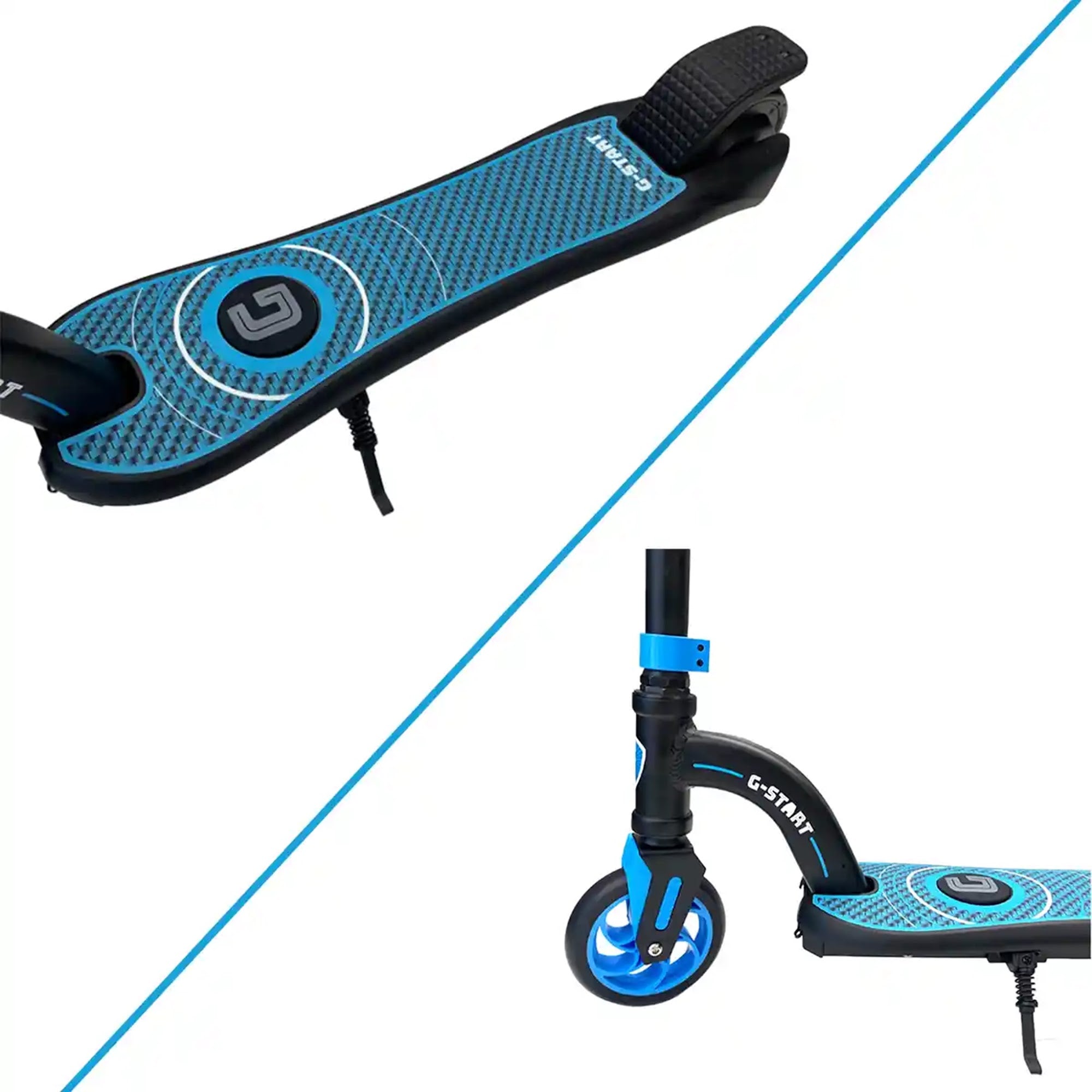 G-Start electric scooter with 24V, 3.6Ah lithium battery, 150watt motor and gravity sensor.blue - Kiddy Zone