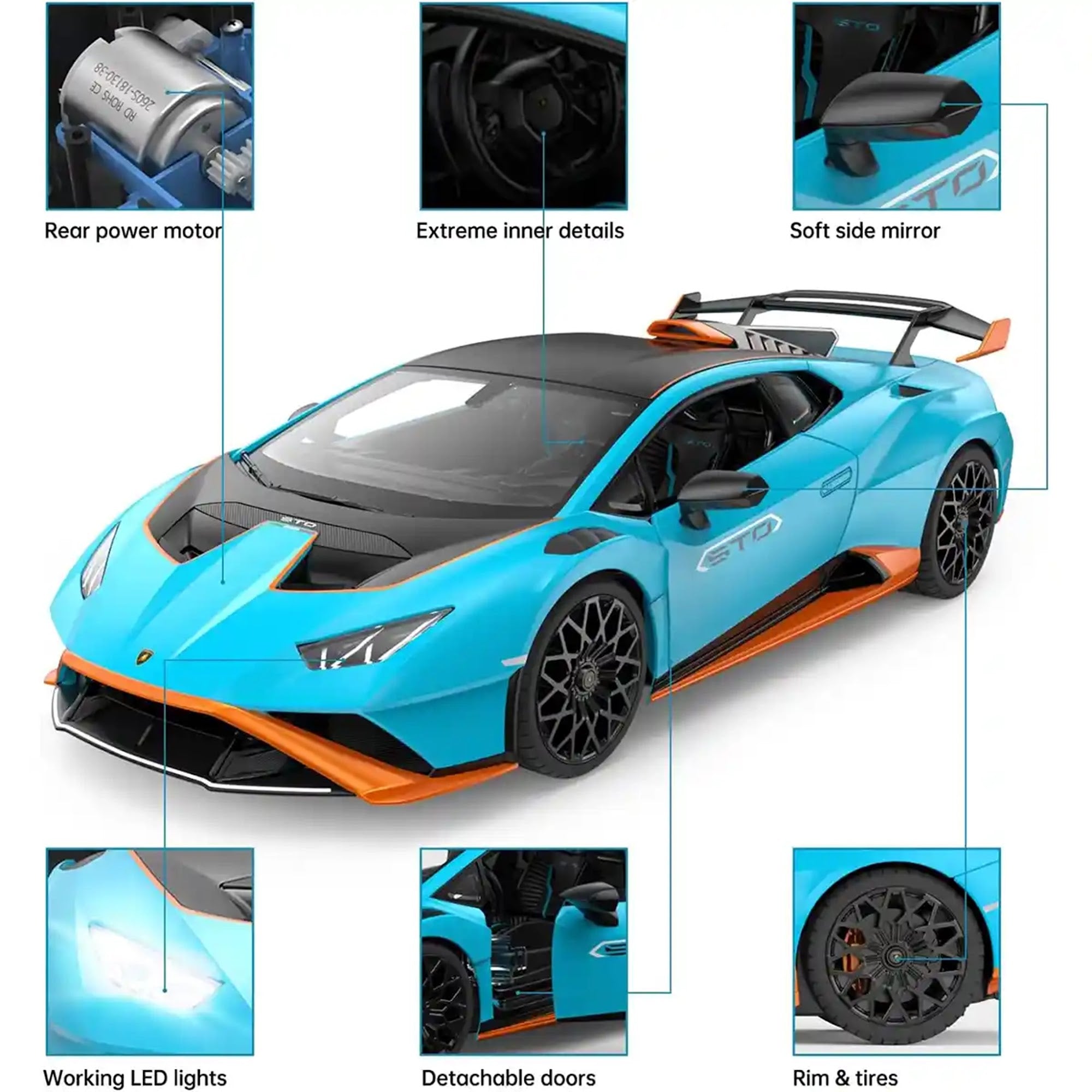 RASTAR R/C 1:14 Lamborghini Huracan STO - Blue - Kiddy Zone