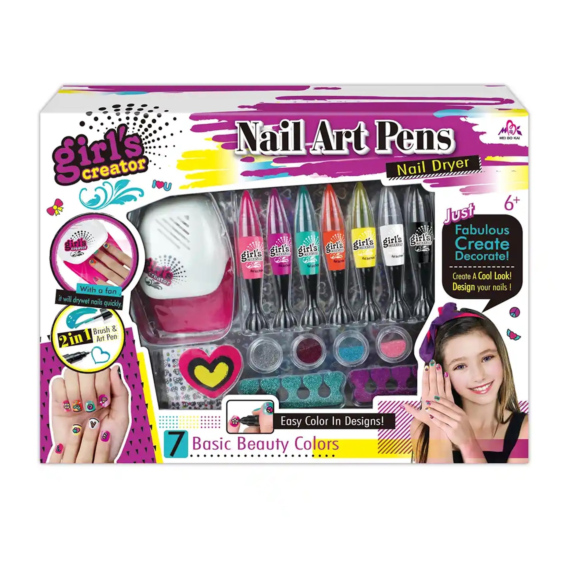 NAIL ART PEN SET 6YRS+ - Kiddy Zone