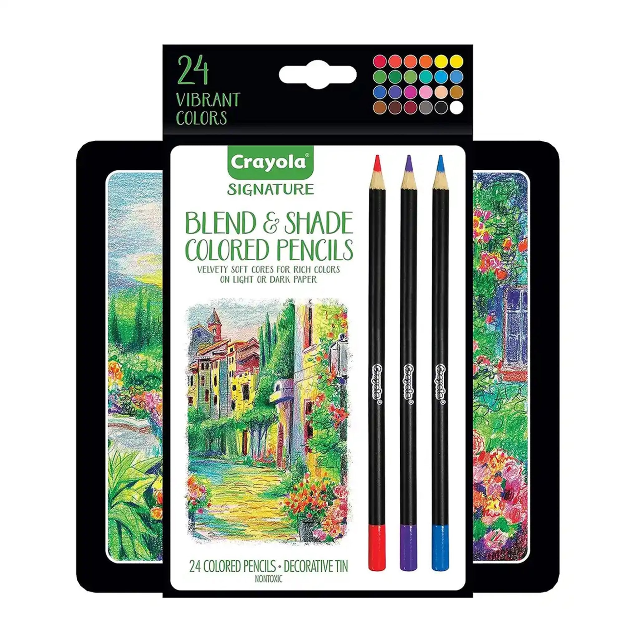Crayola Signature, 24 ct. Blend & Shade Colored Pencils w/Tin - Kiddy Zone