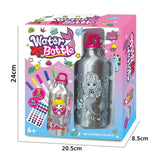 DIY MERMAID GRAFFITI WATER BOTTLE (500ML 5-COLOR WATERCOLOR PEN) 6YRS+ - Kiddy Zone