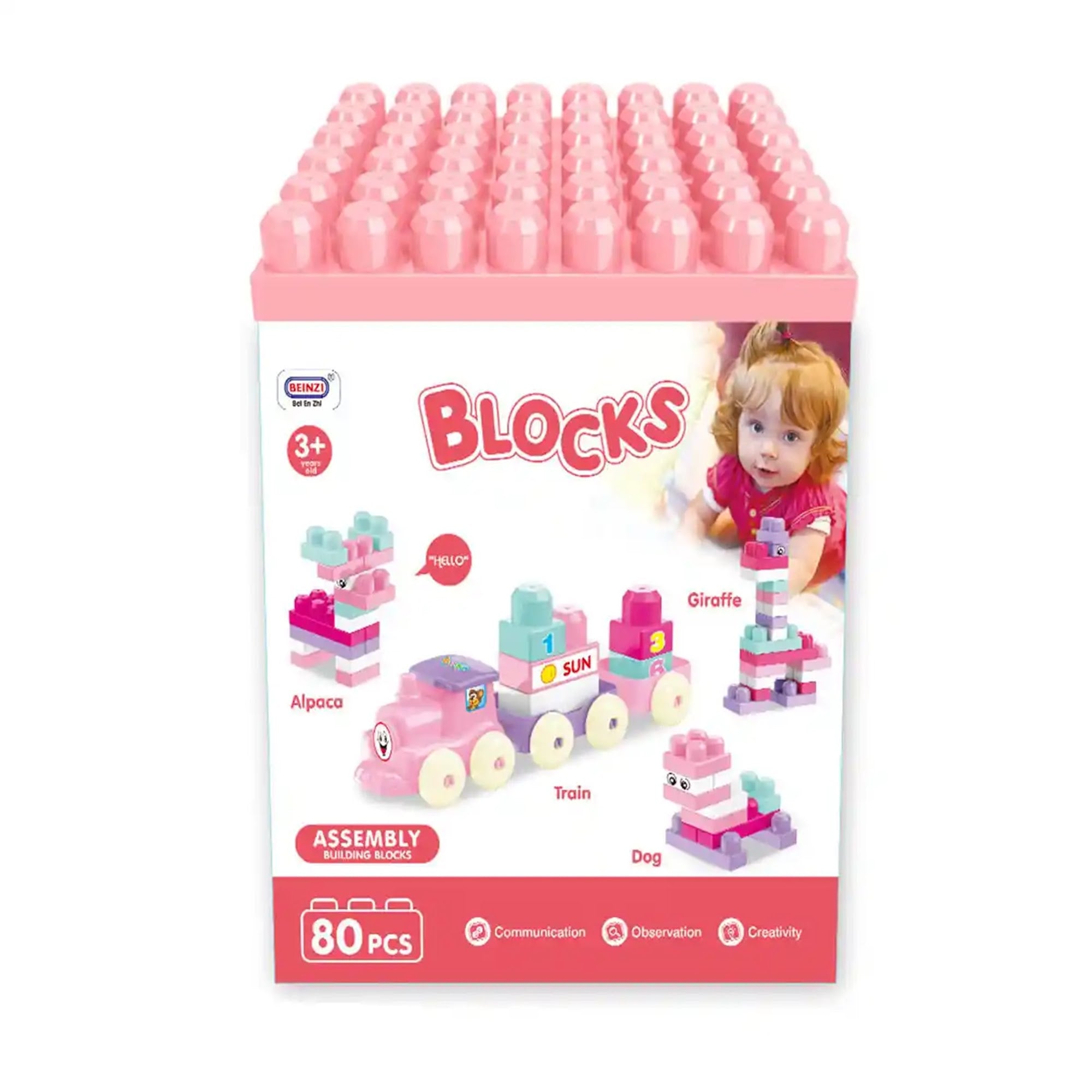 ANIMALS BUILDING BLOCKS FOR GIRLS (80 PCS) AGE- 3YRS+ - Kiddy Zone