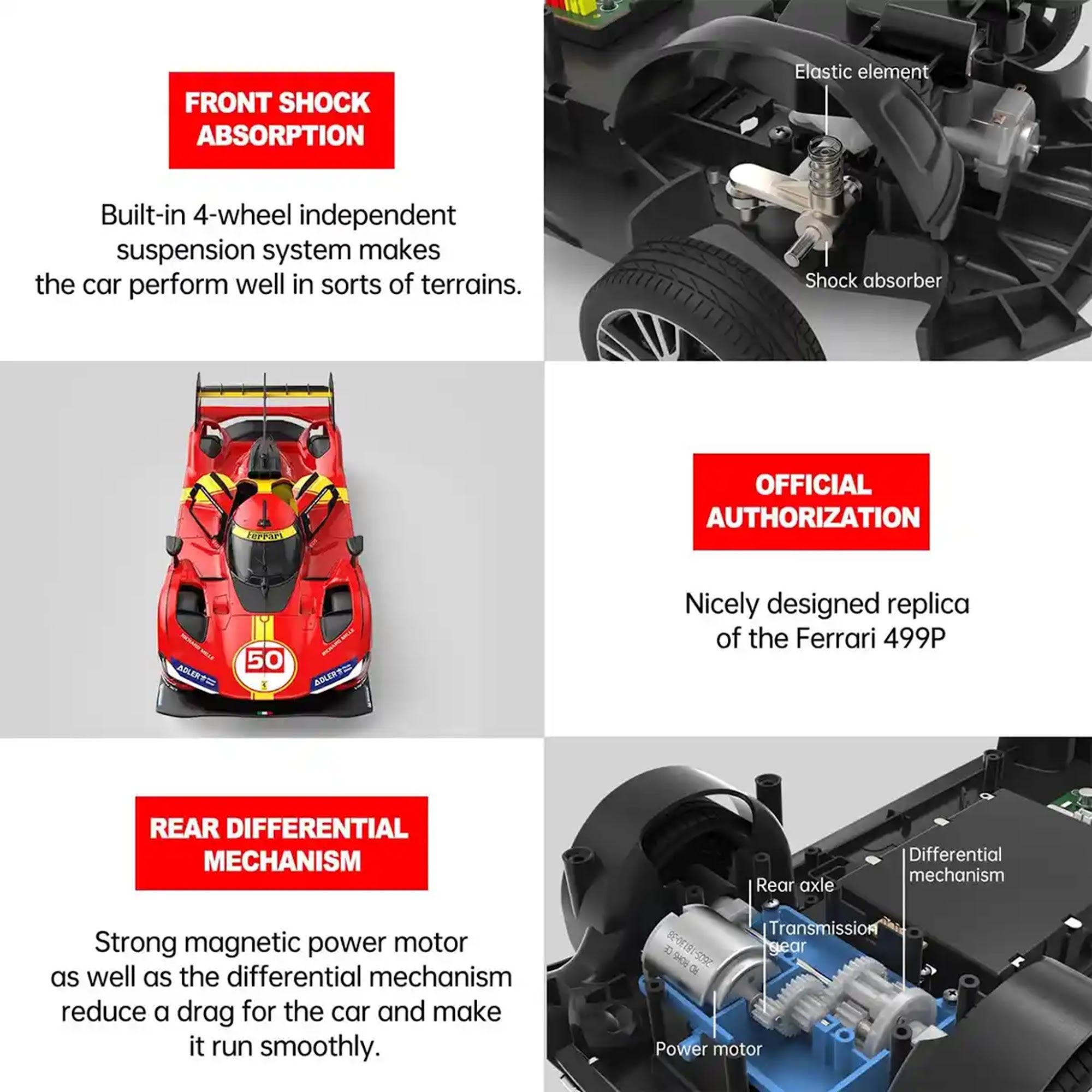 RASTAR R/C 1:14 Ferrari 499P - Red - Kiddy Zone