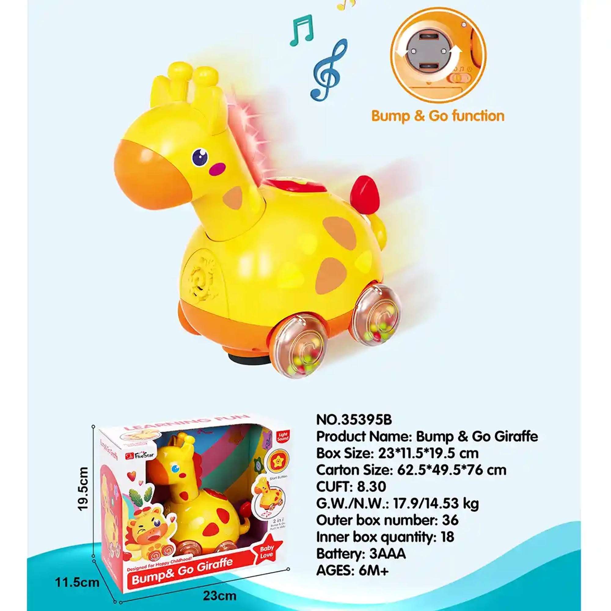 GIRAFFES MUSICAL TOYS 6M+