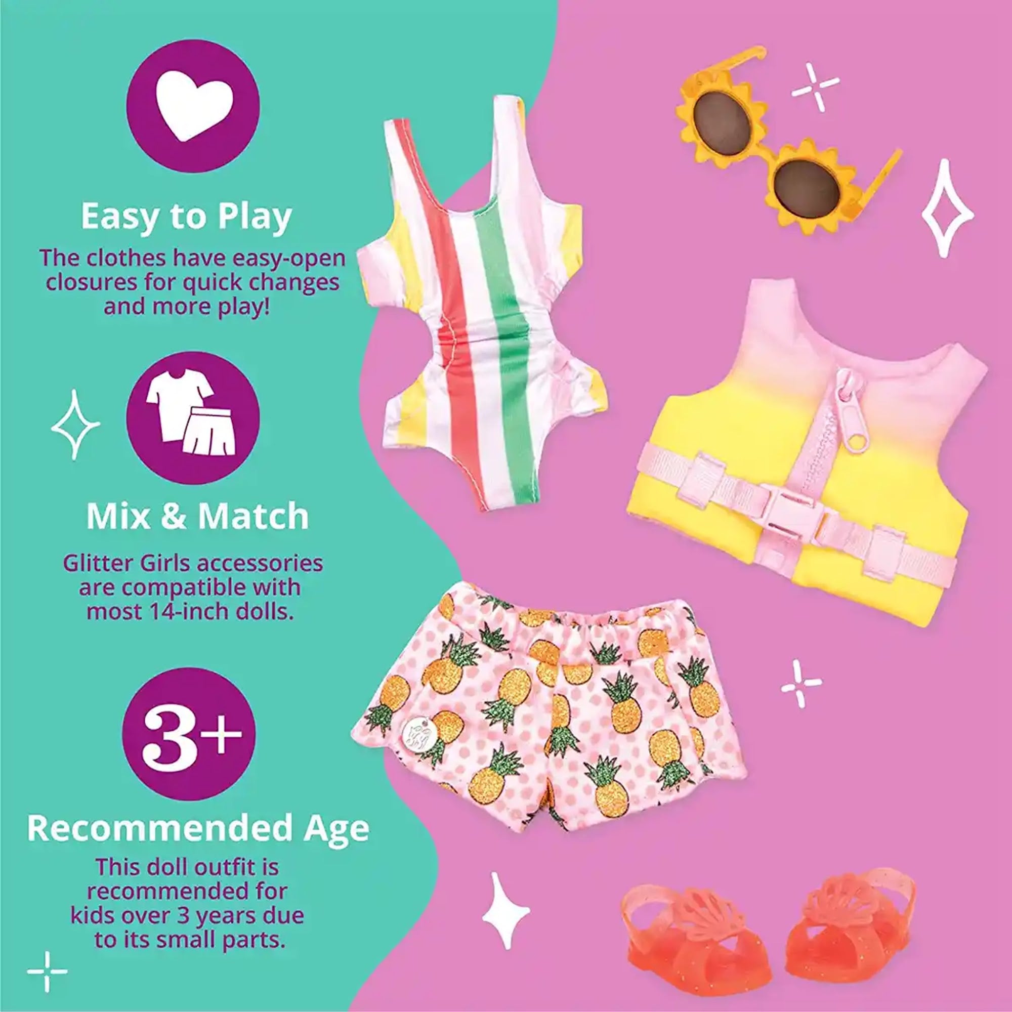 Glitter Girl 14" Doll Deluxe Boating Outfit - Kiddy Zone