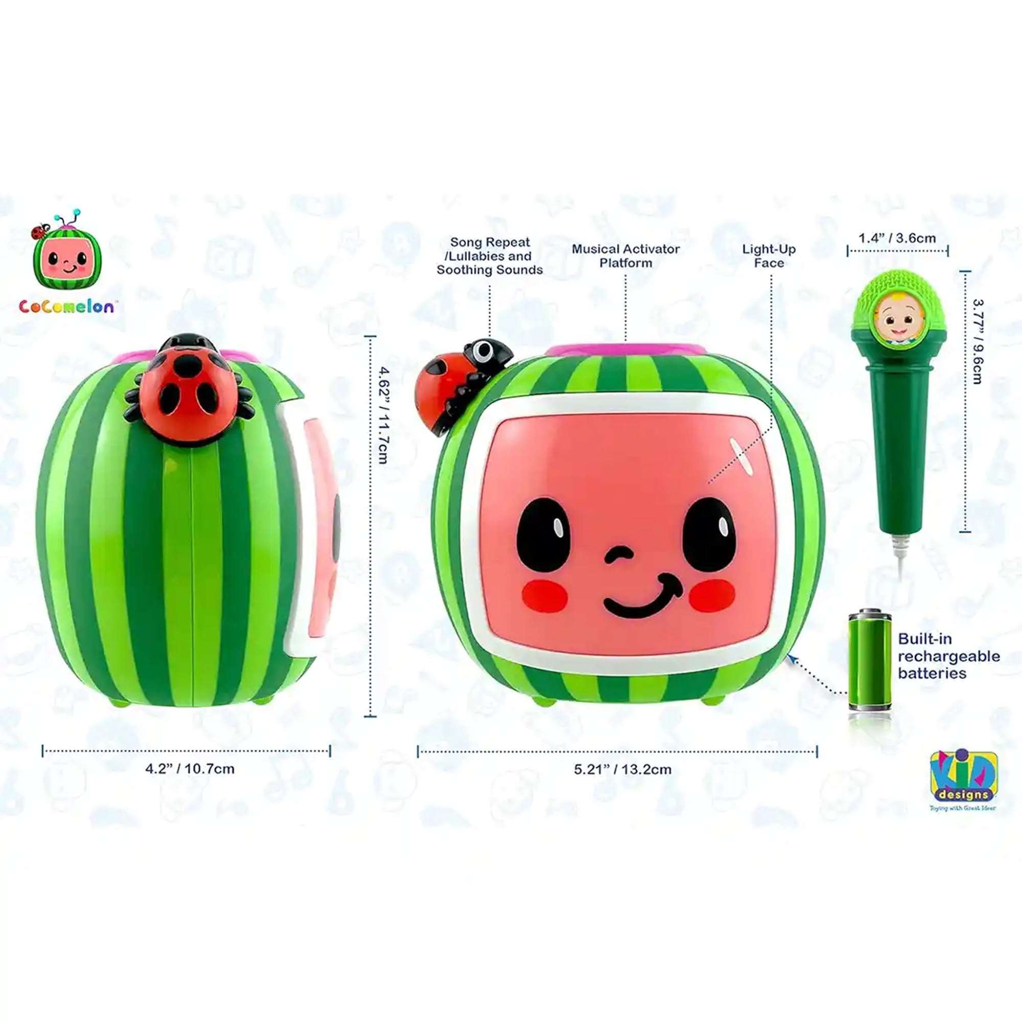 KIDdesigns - Tiny Tunes Music Melon - Mass version with 4 song activators - Moonbug - Cocomelon