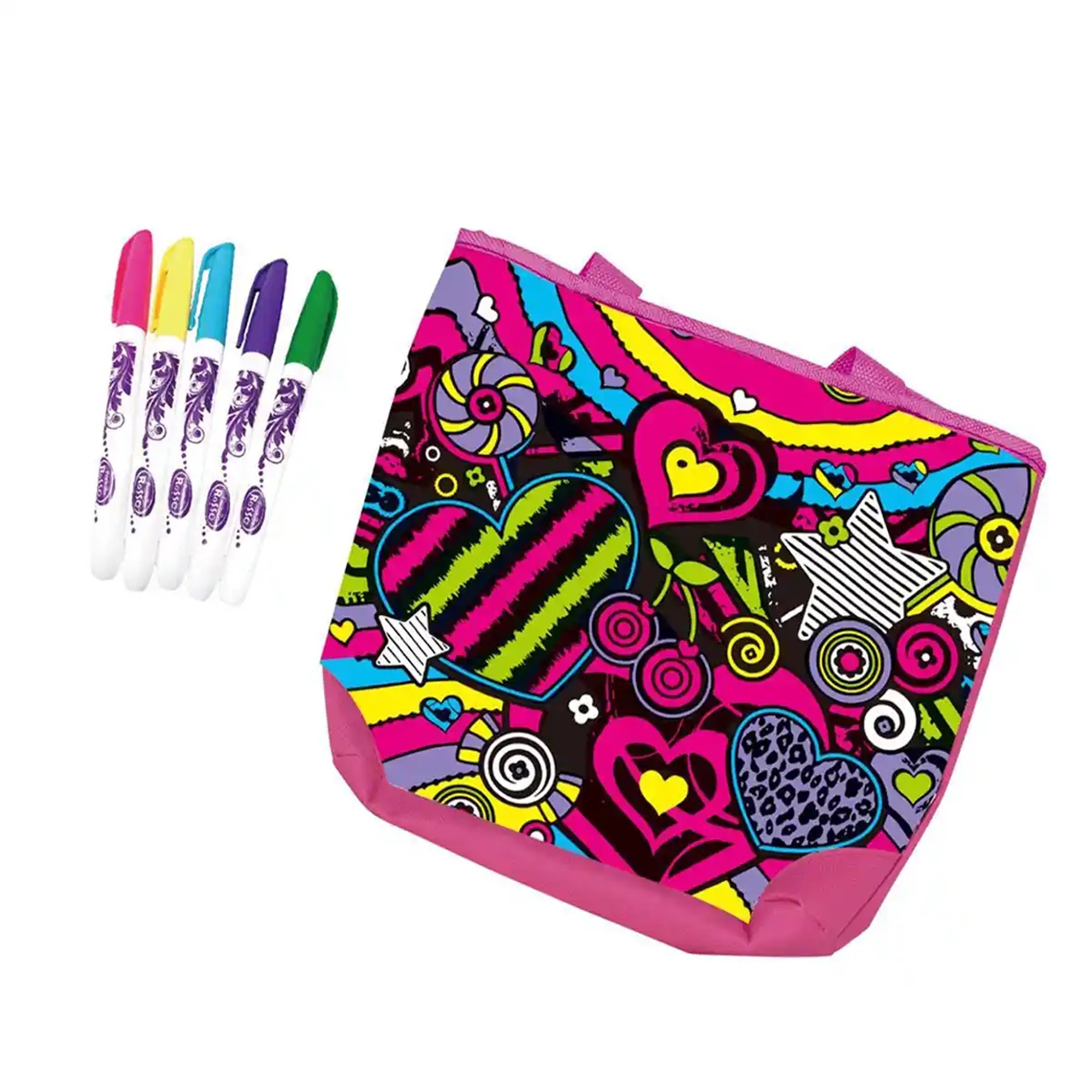 CHERRY DIY PAINTED WATERCOLOR HANDBAG (5-COLOR WASHABLE FOUNTAIN PEN) 6YRS+ - Kiddy Zone