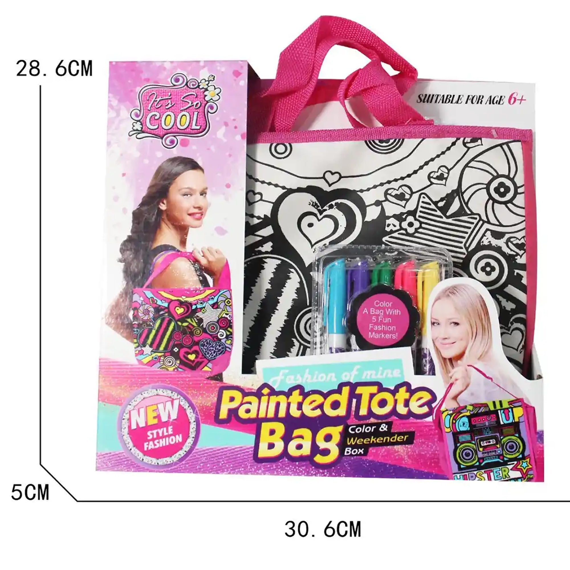 CHERRY DIY PAINTED WATERCOLOR HANDBAG (5-COLOR WASHABLE FOUNTAIN PEN) 6YRS+ - Kiddy Zone