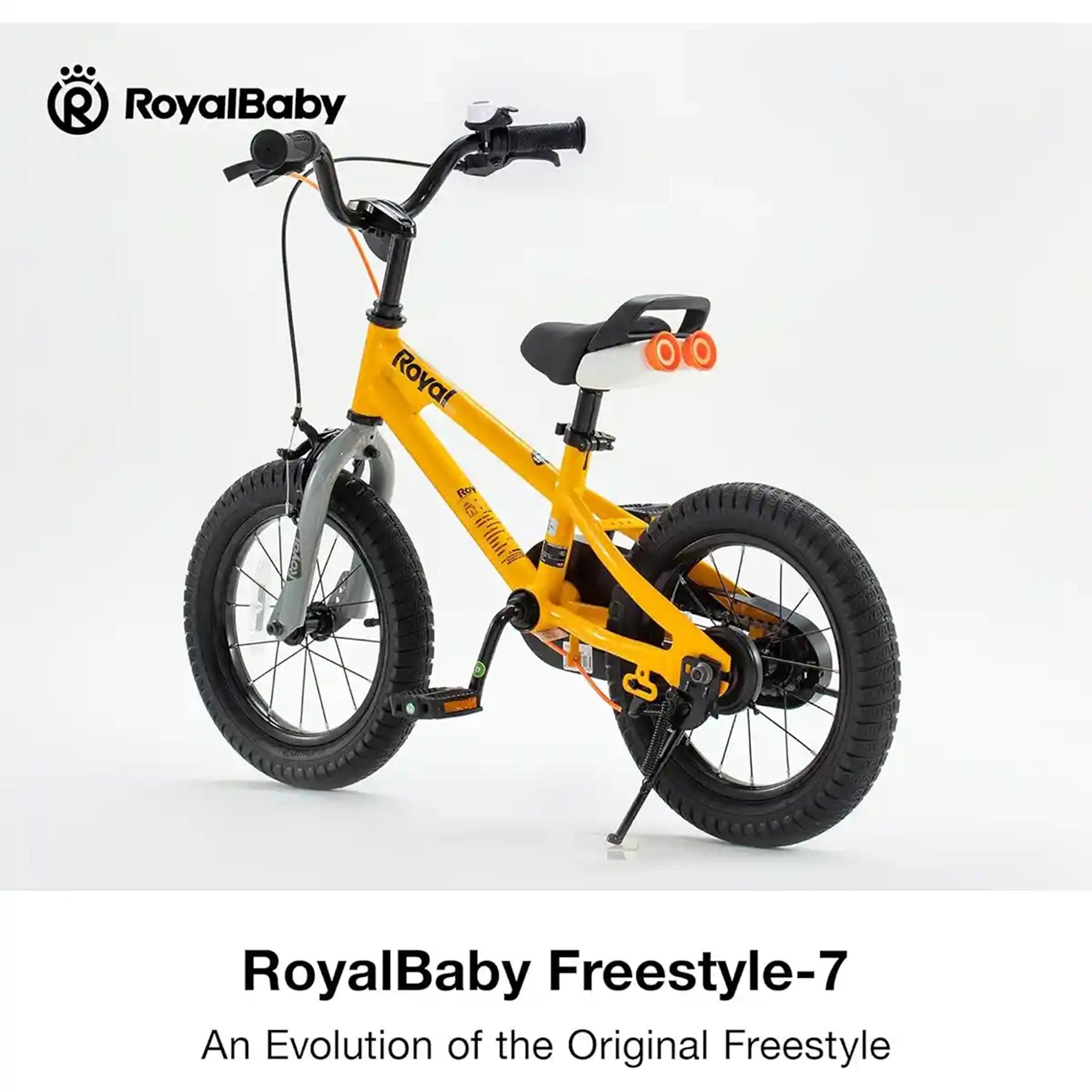 RB14B-6P CHILDREN BICYCLE 7TH FREESTYLE 14 INCH YELLOW - Kiddy Zone